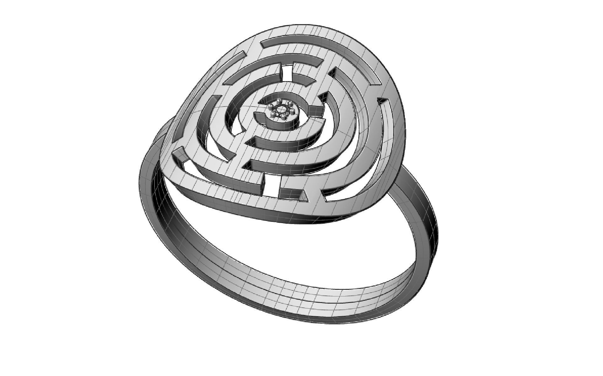 Ring   cercle maze for CNC or 3D print model 3D print model_2
