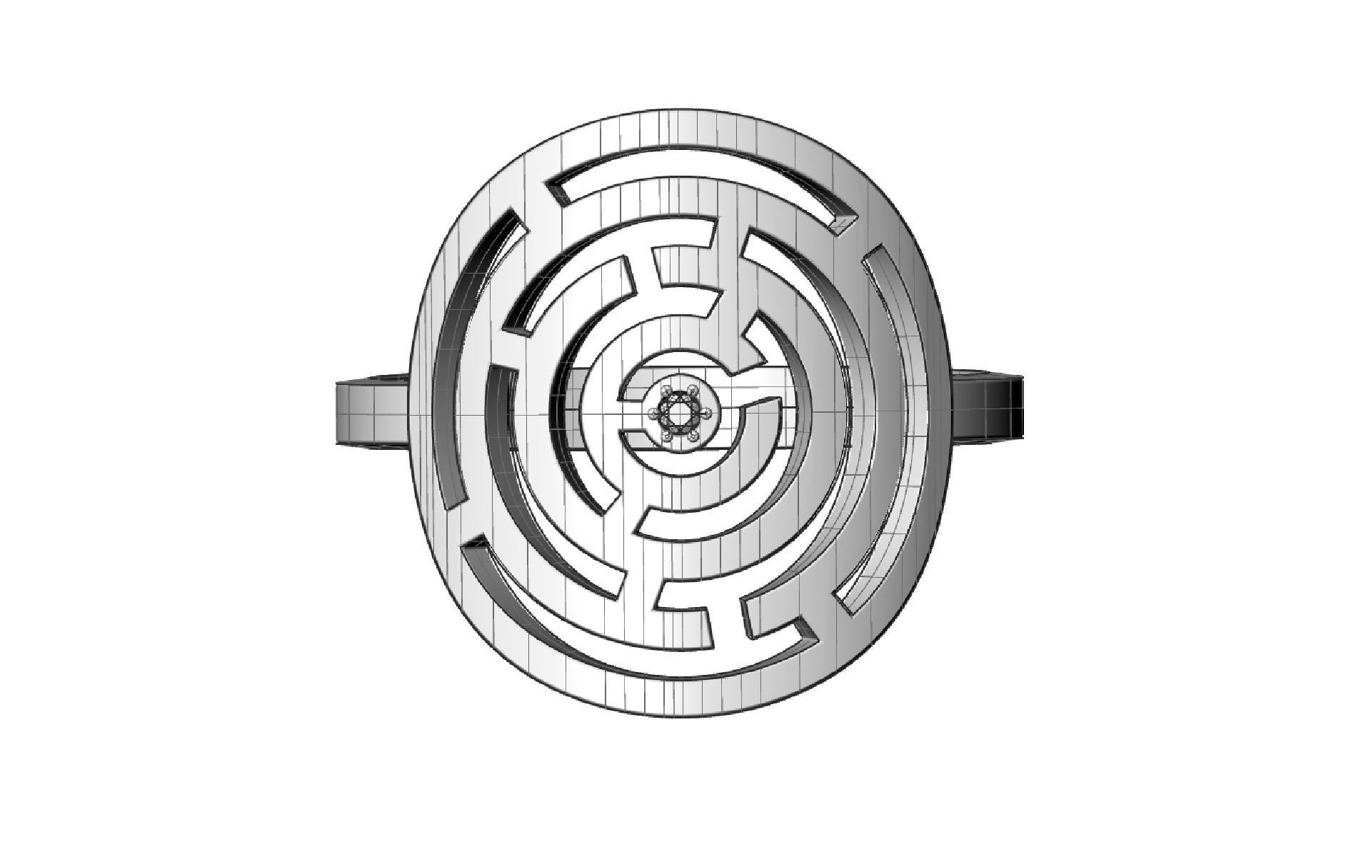 Ring   cercle maze for CNC or 3D print model 3D print model_3