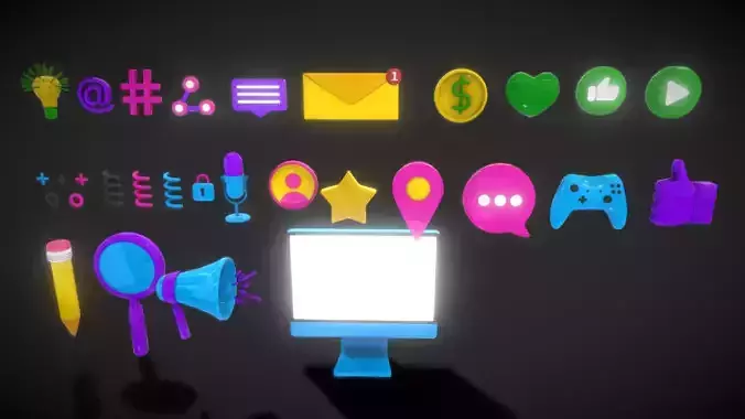 3D Icon Collections Low-poly 3D model