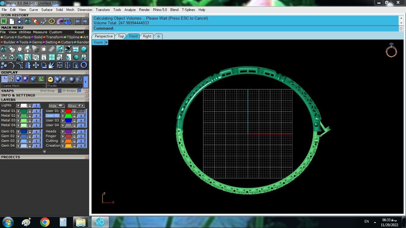 Gold Bracelet 12 3D print model_7