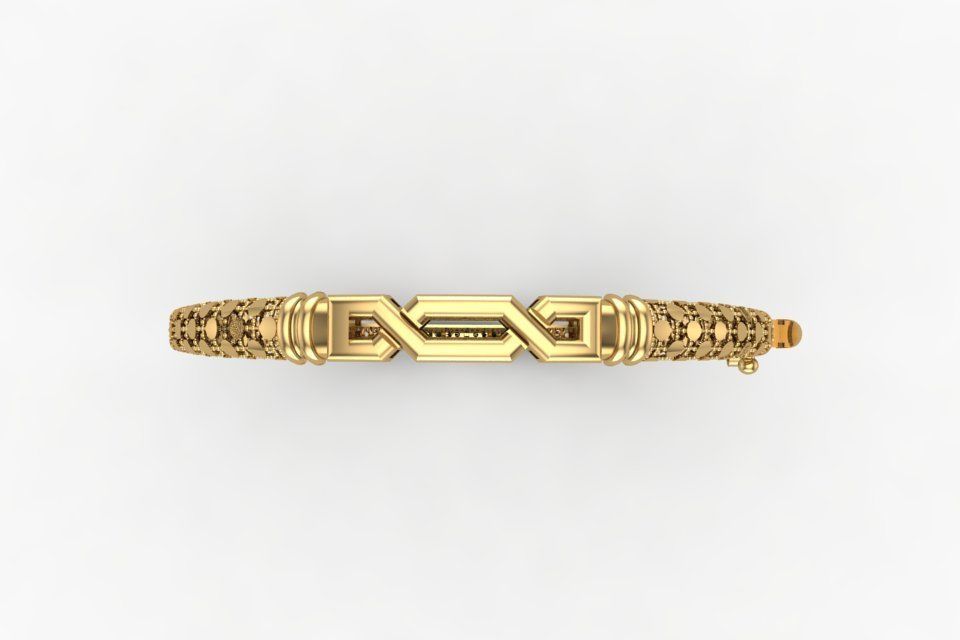 Gold Bracelet 12 3D print model_2