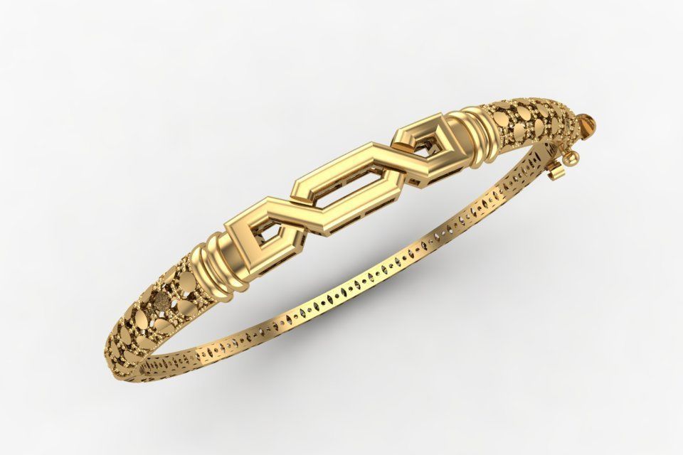 Gold Bracelet 12 3D print model_1