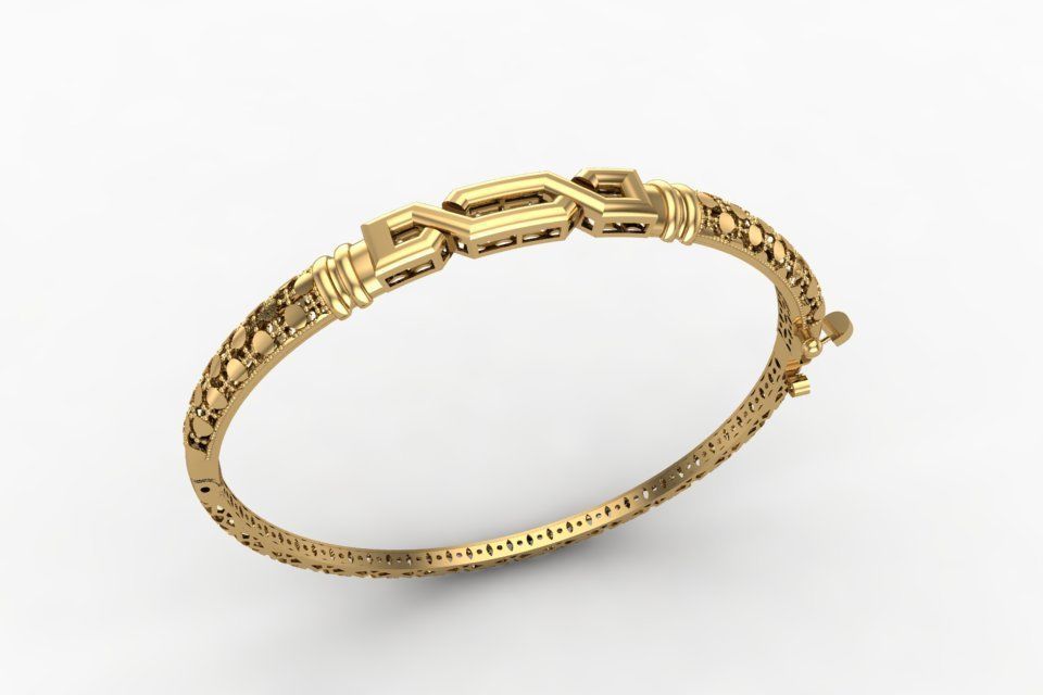 Gold Bracelet 12 3D print model_4