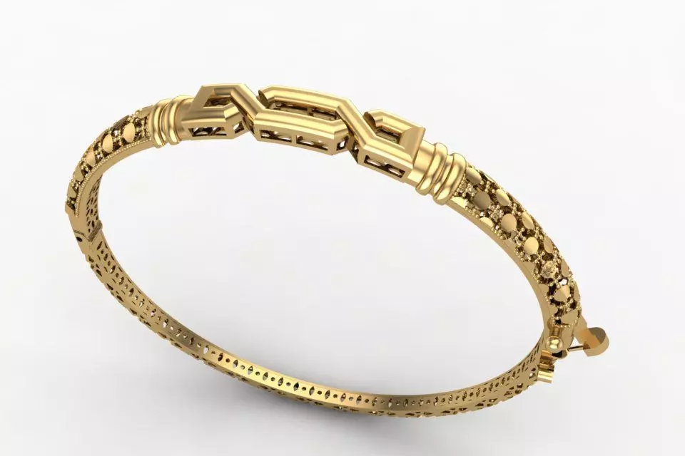 Gold Bracelet 12 3D print model_0