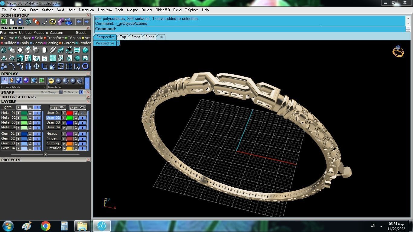 Gold Bracelet 12 3D print model_10