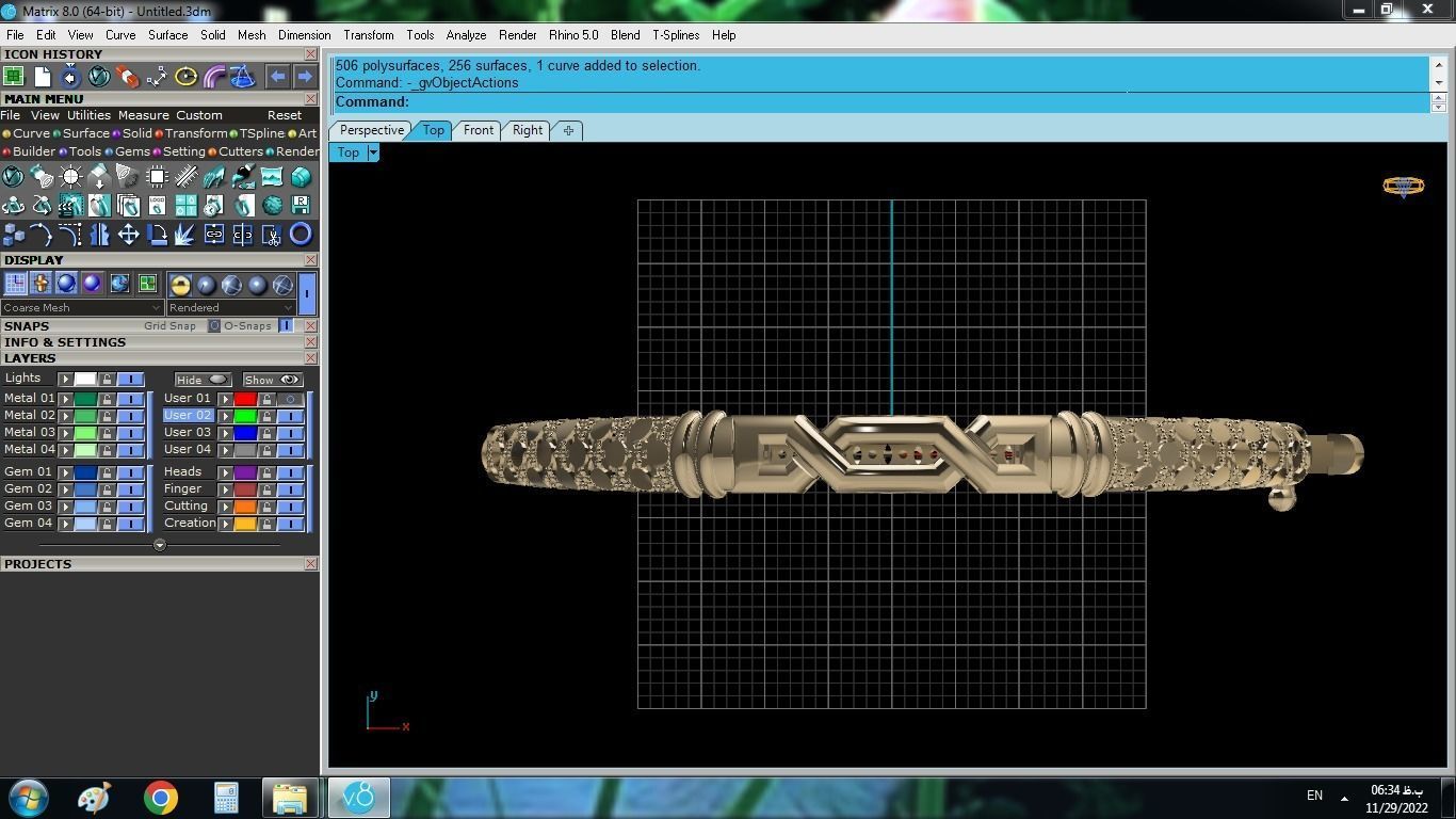 Gold Bracelet 12 3D print model_11