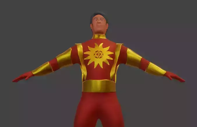 Shaktimaan 3d Model superhero gold