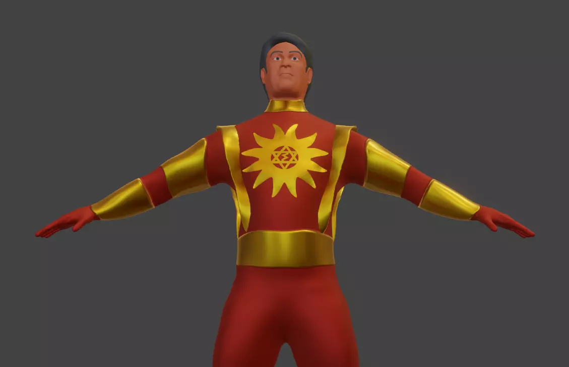 Shaktimaan 3d Model superhero gold 3D model_0