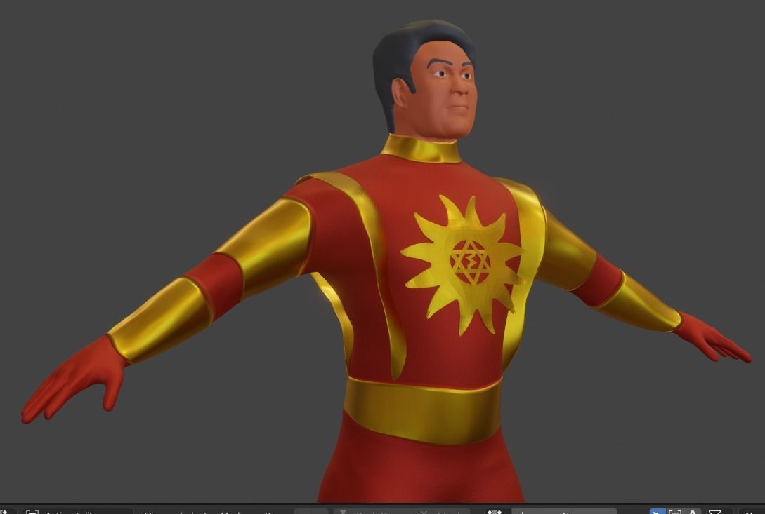 Shaktimaan 3d Model superhero gold 3D model_1