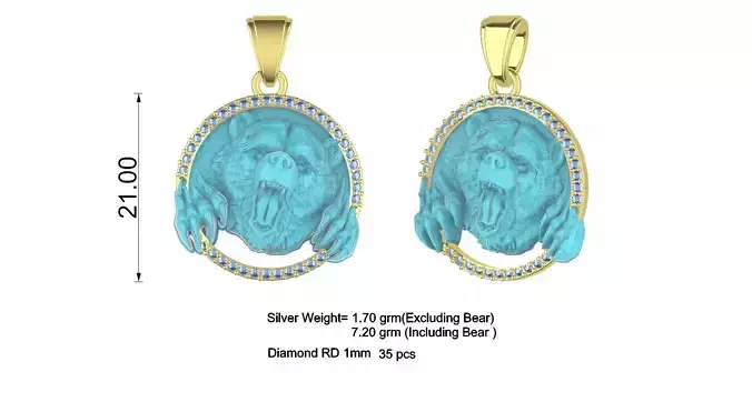 Angry Bear Pendant Design