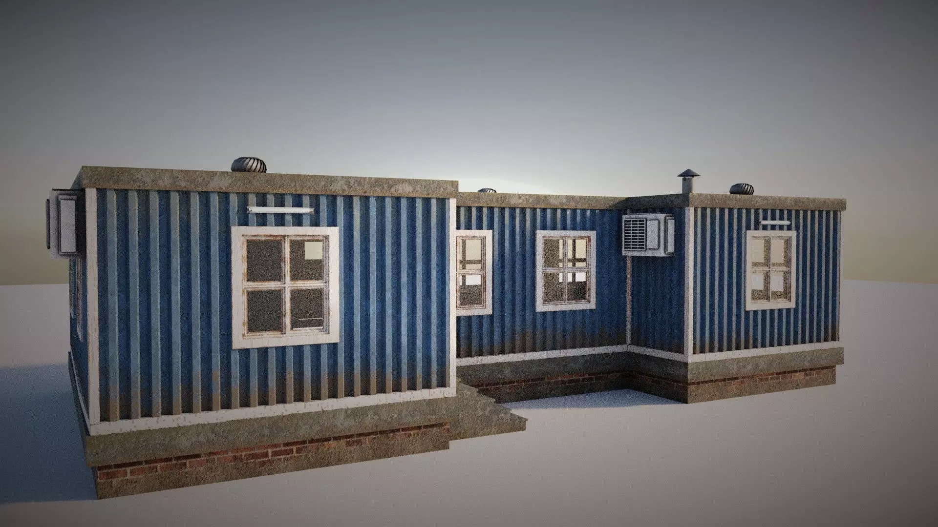 house corrugated metal Free low-poly 3D model