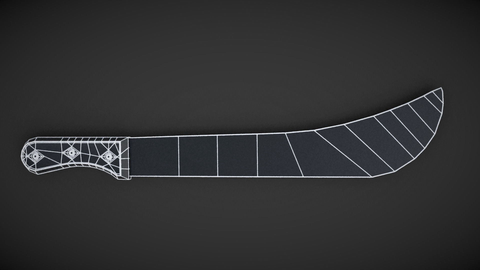 machete knife Low-poly 3D model_5