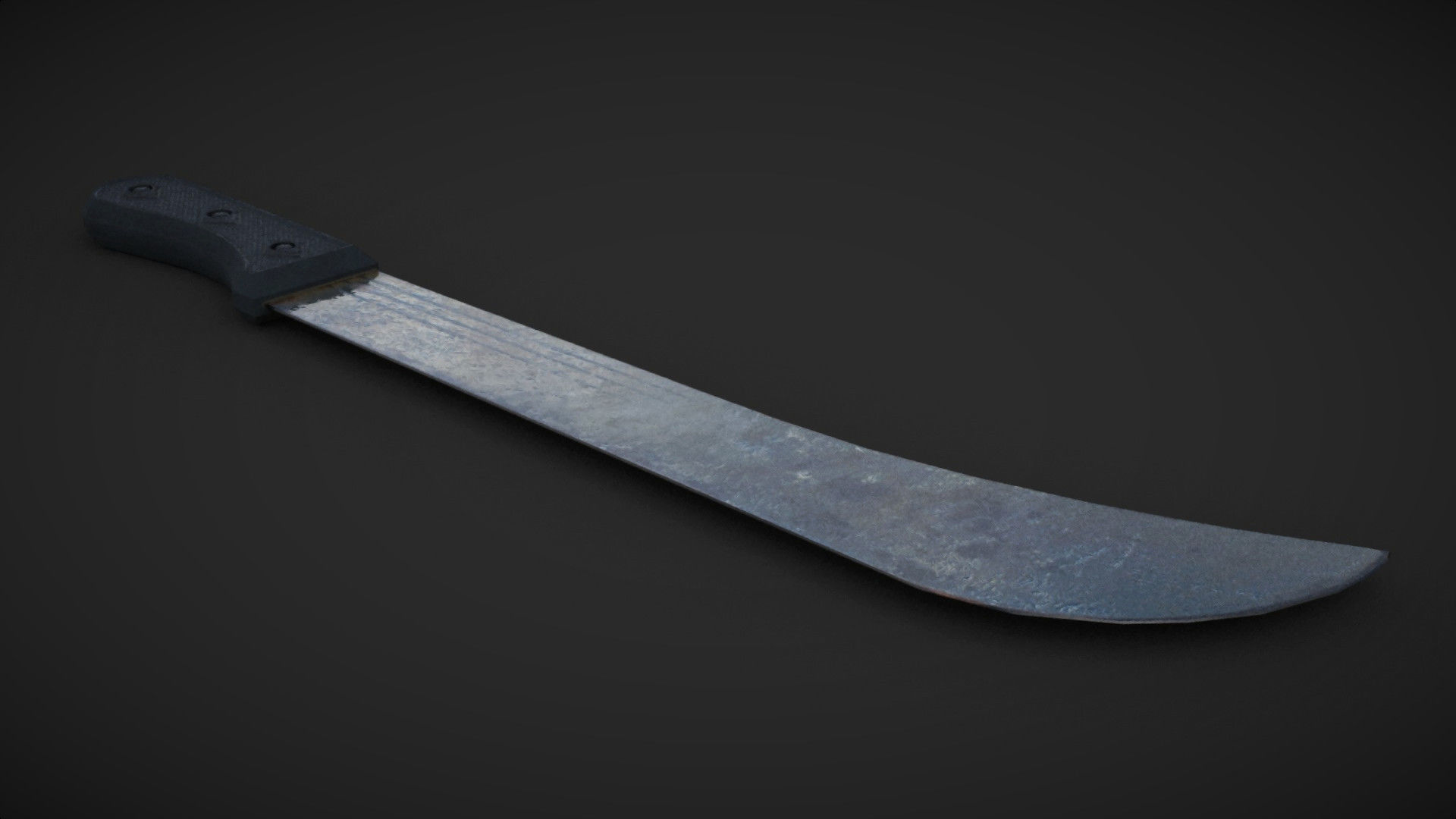machete knife Low-poly 3D model_2