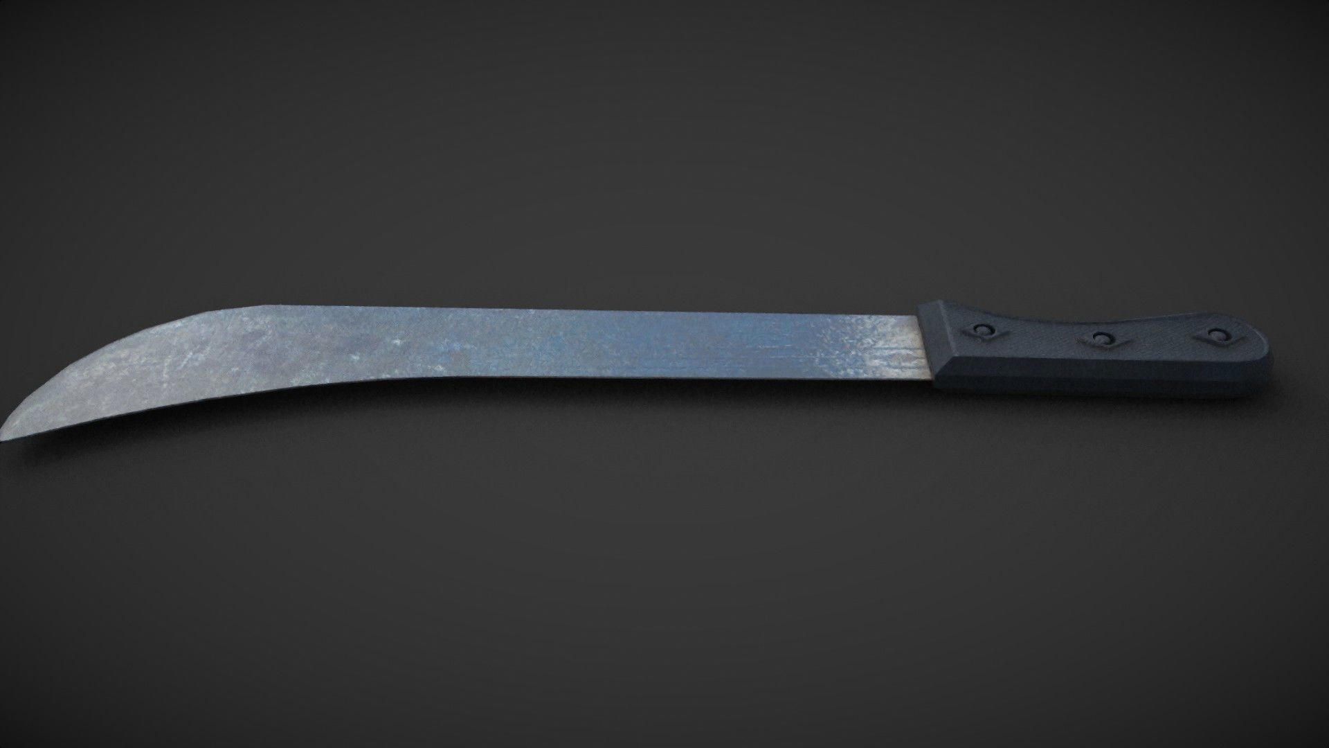 machete knife Low-poly 3D model_4