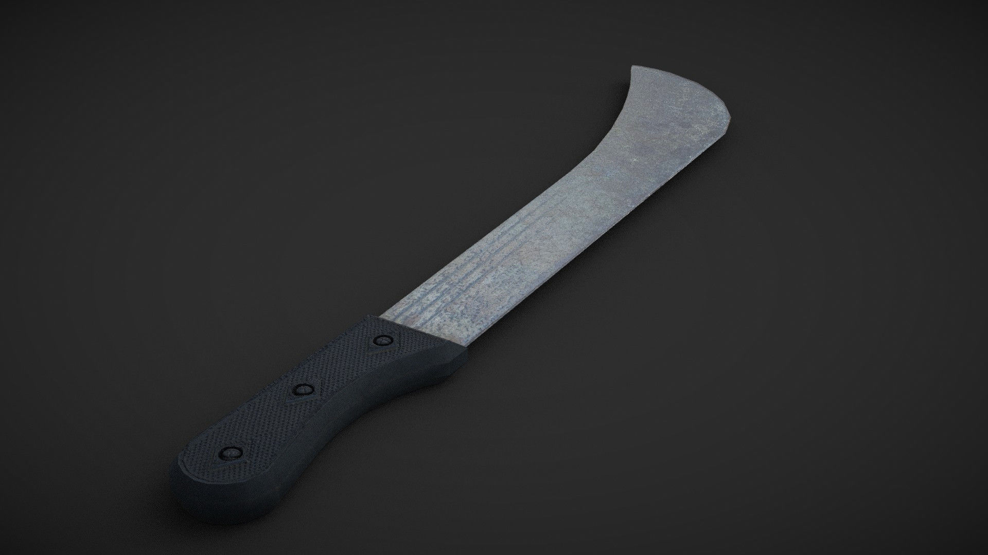 machete knife Low-poly 3D model_1