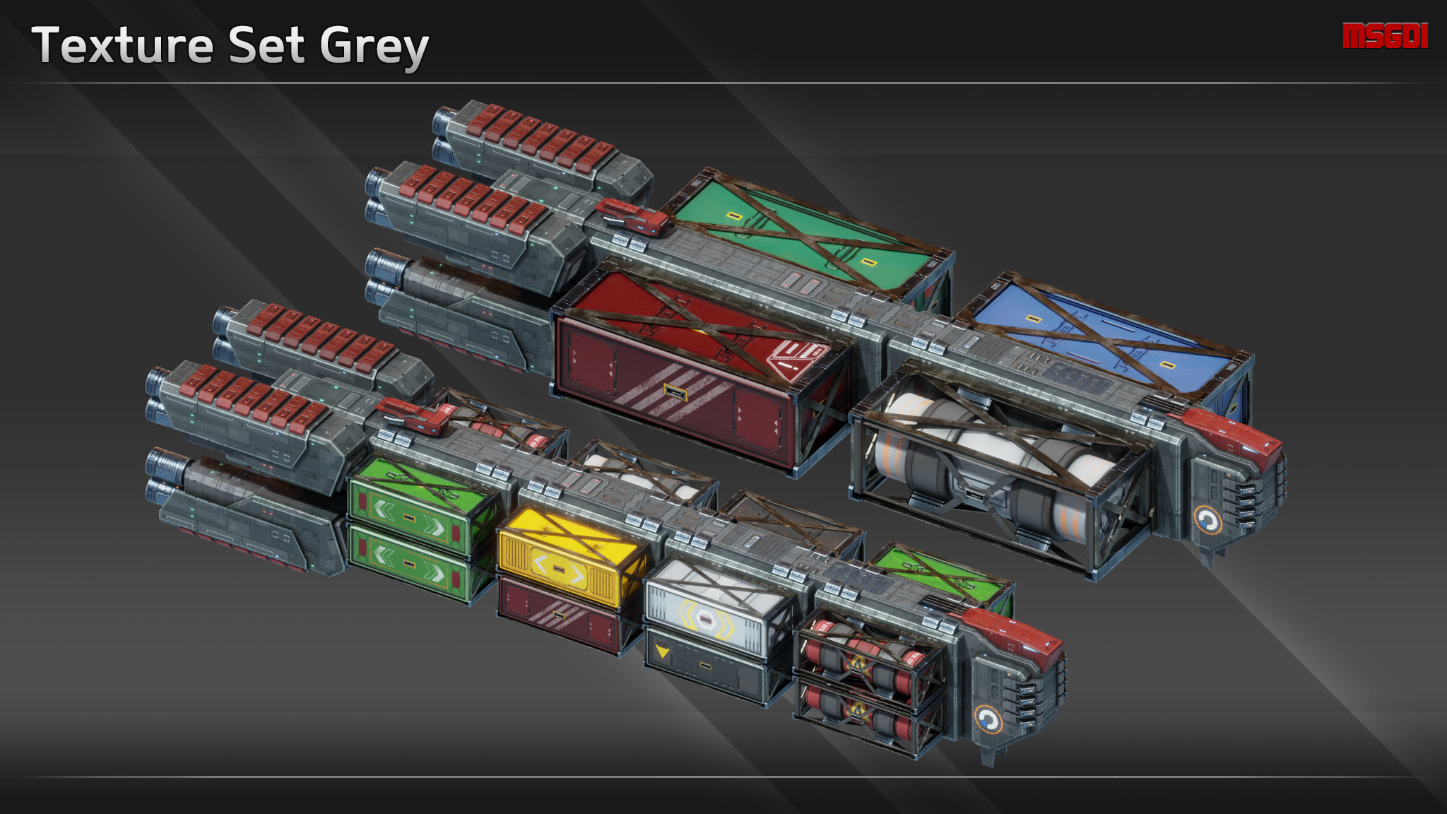 Spaceship CFS15 Medium Freighter Low-poly 3D model_10