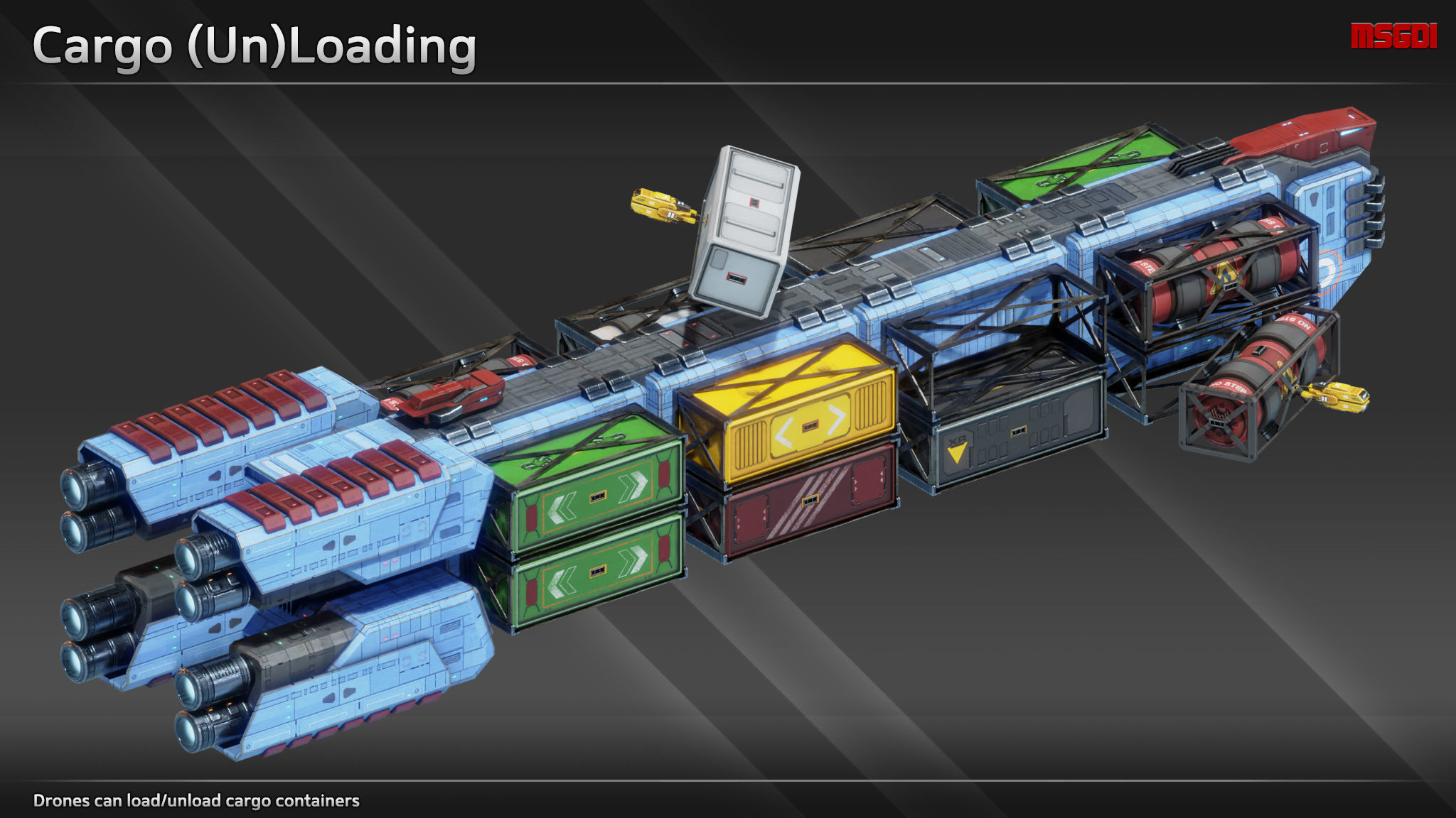 Spaceship CFS15 Medium Freighter Low-poly 3D model_6
