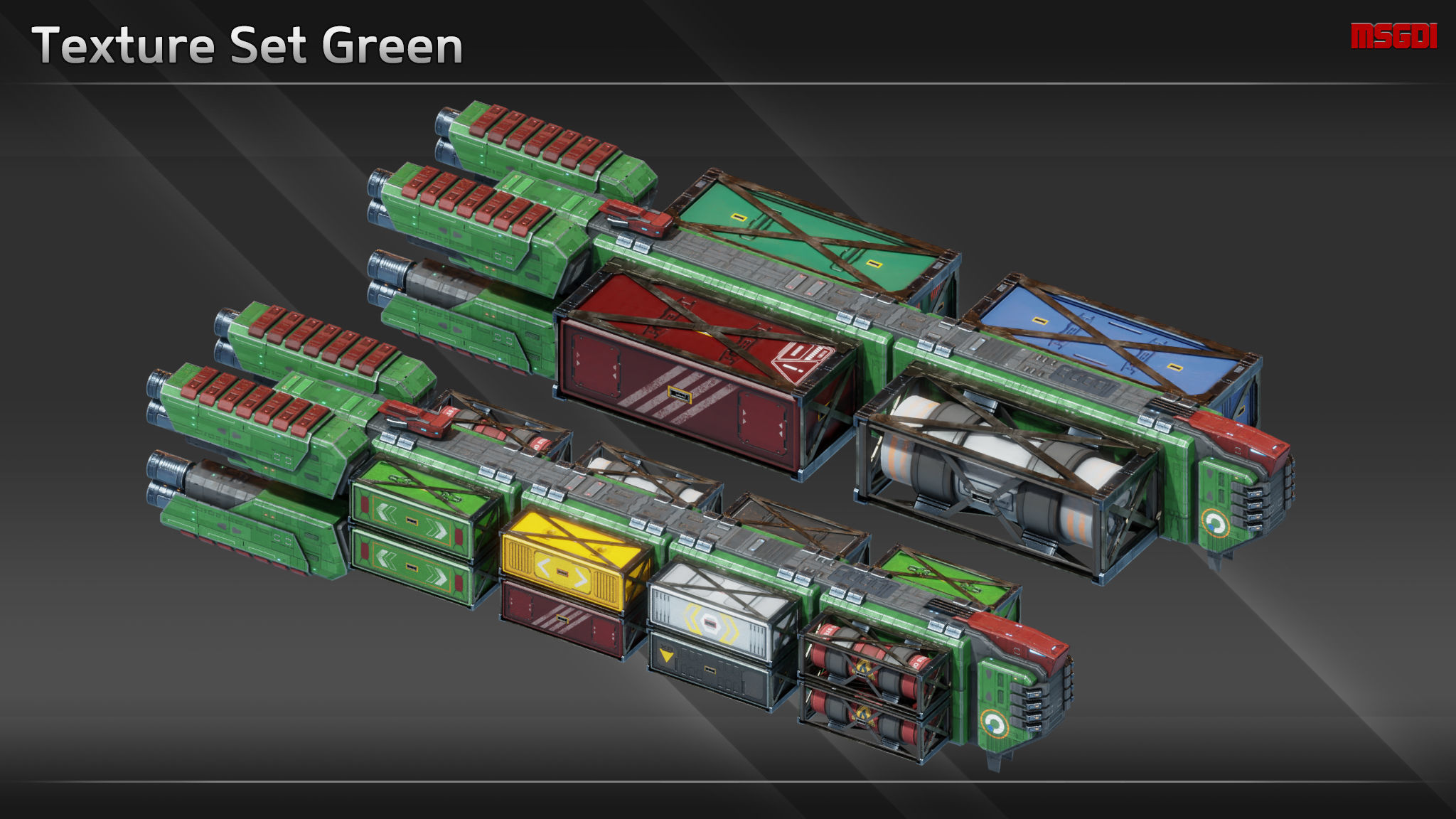 Spaceship CFS15 Medium Freighter Low-poly 3D model_9