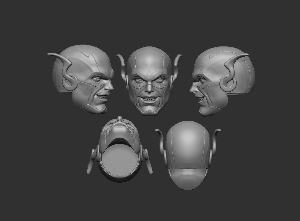 Flash and reverse Flash - Headsuclpt for Action Figures 3D print model_2