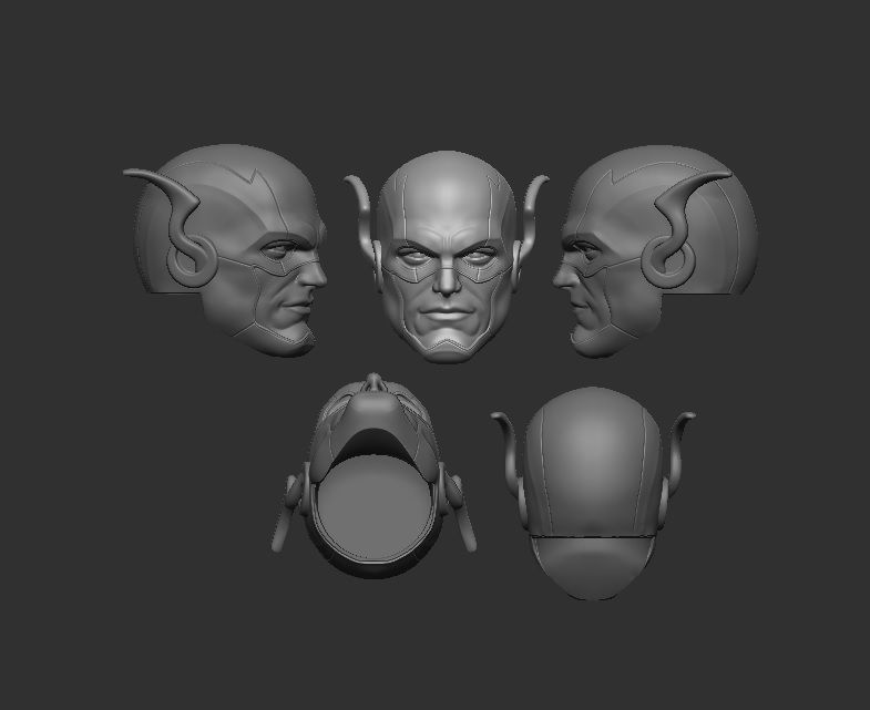 Flash and reverse Flash - Headsuclpt for Action Figures 3D print model_1
