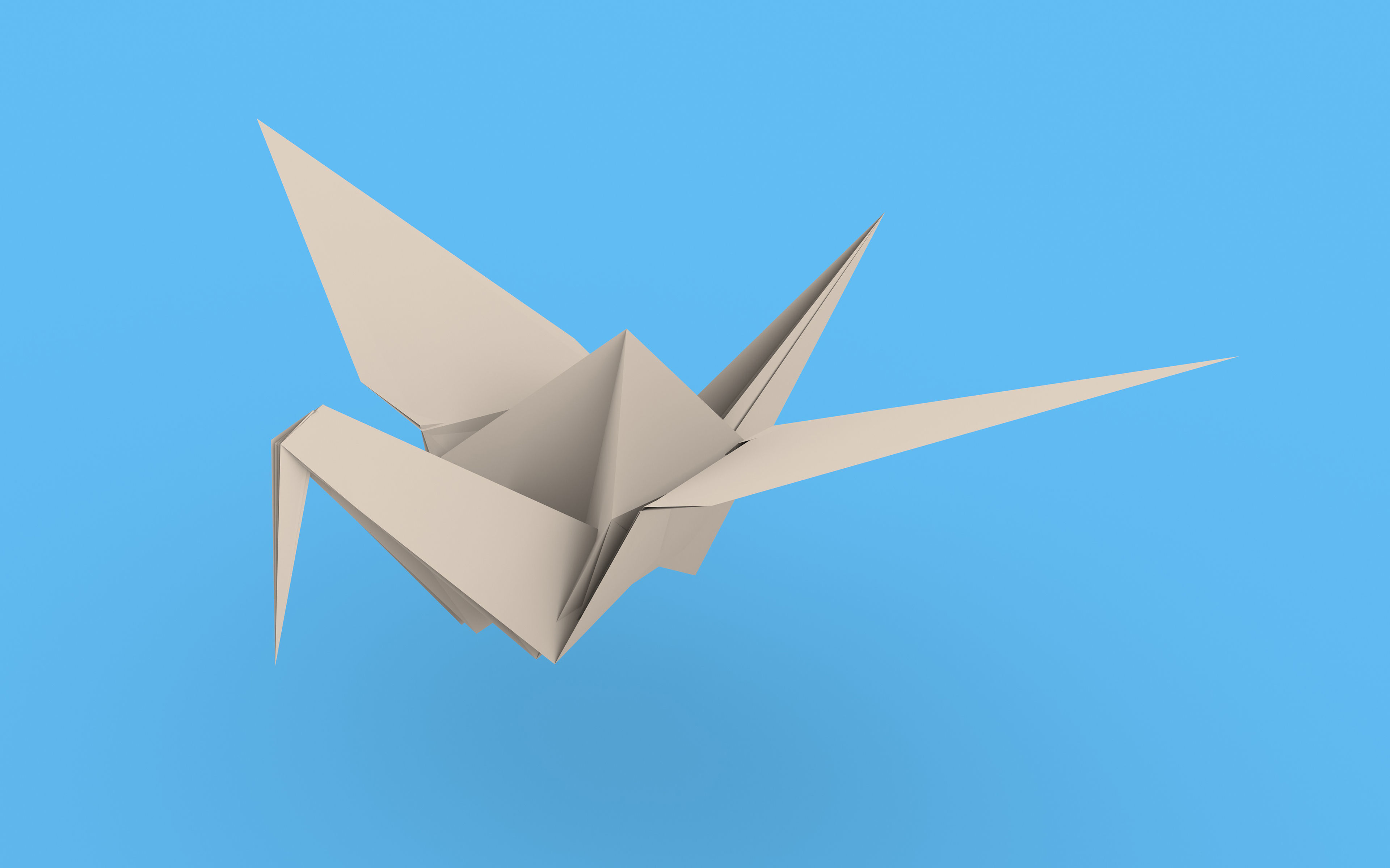 Origami Paper Crane Animated 3D model_1