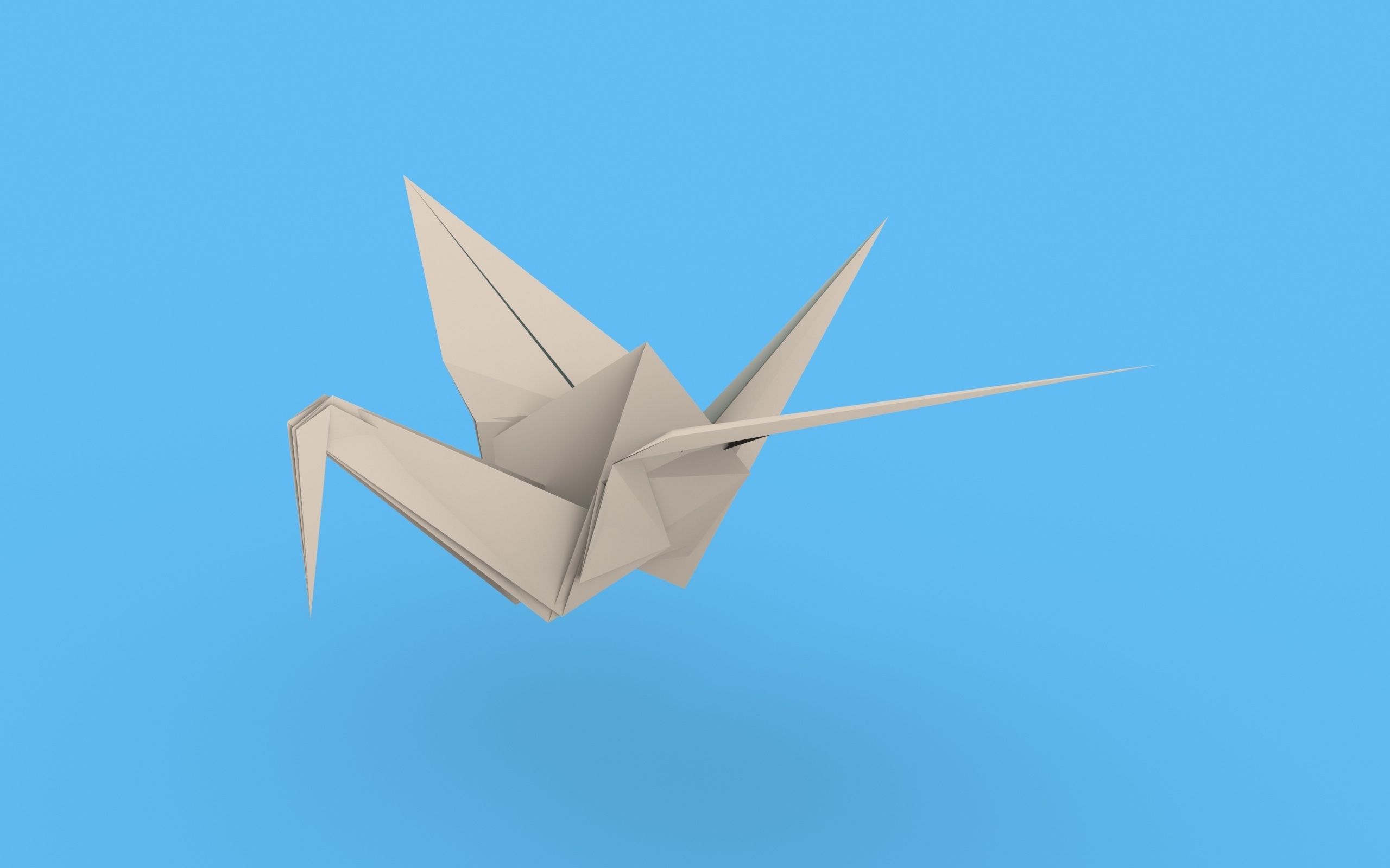 Origami Paper Crane Animated 3D model_23