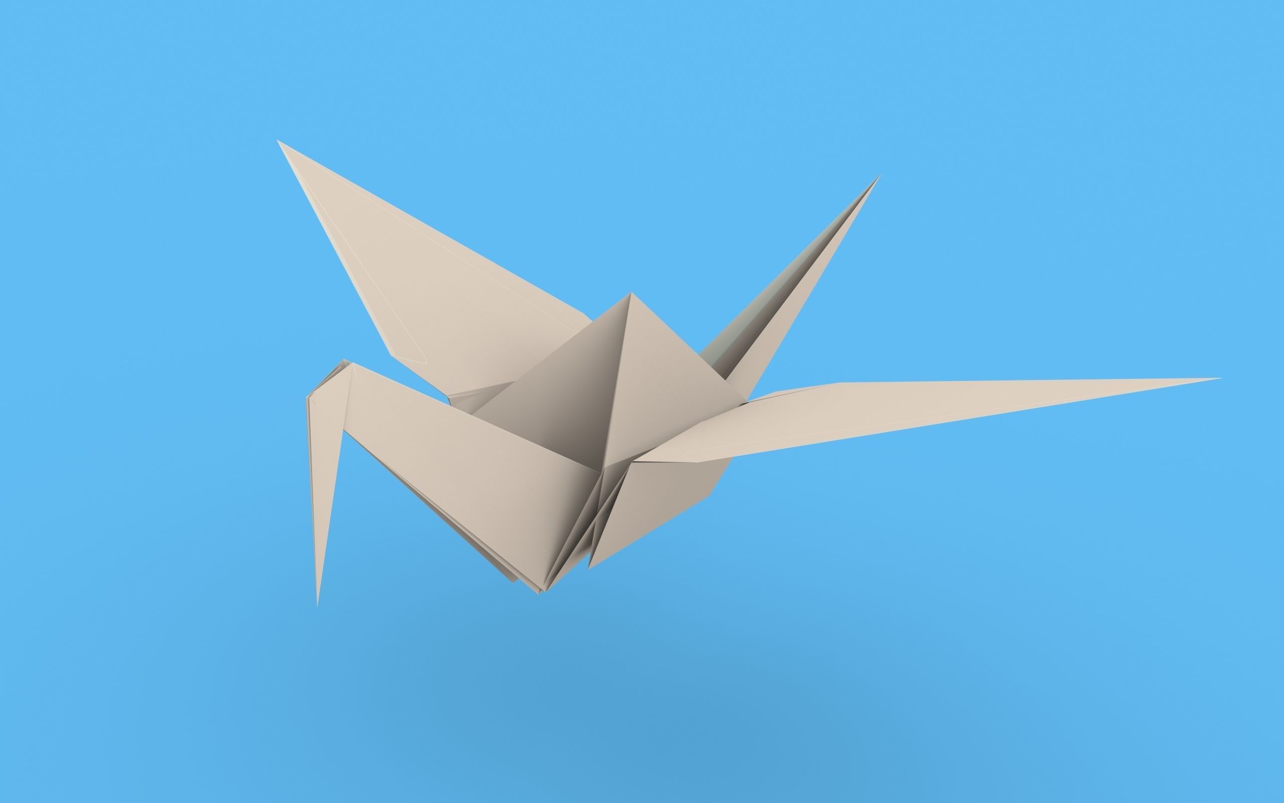 Origami Paper Crane Animated 3D model_38