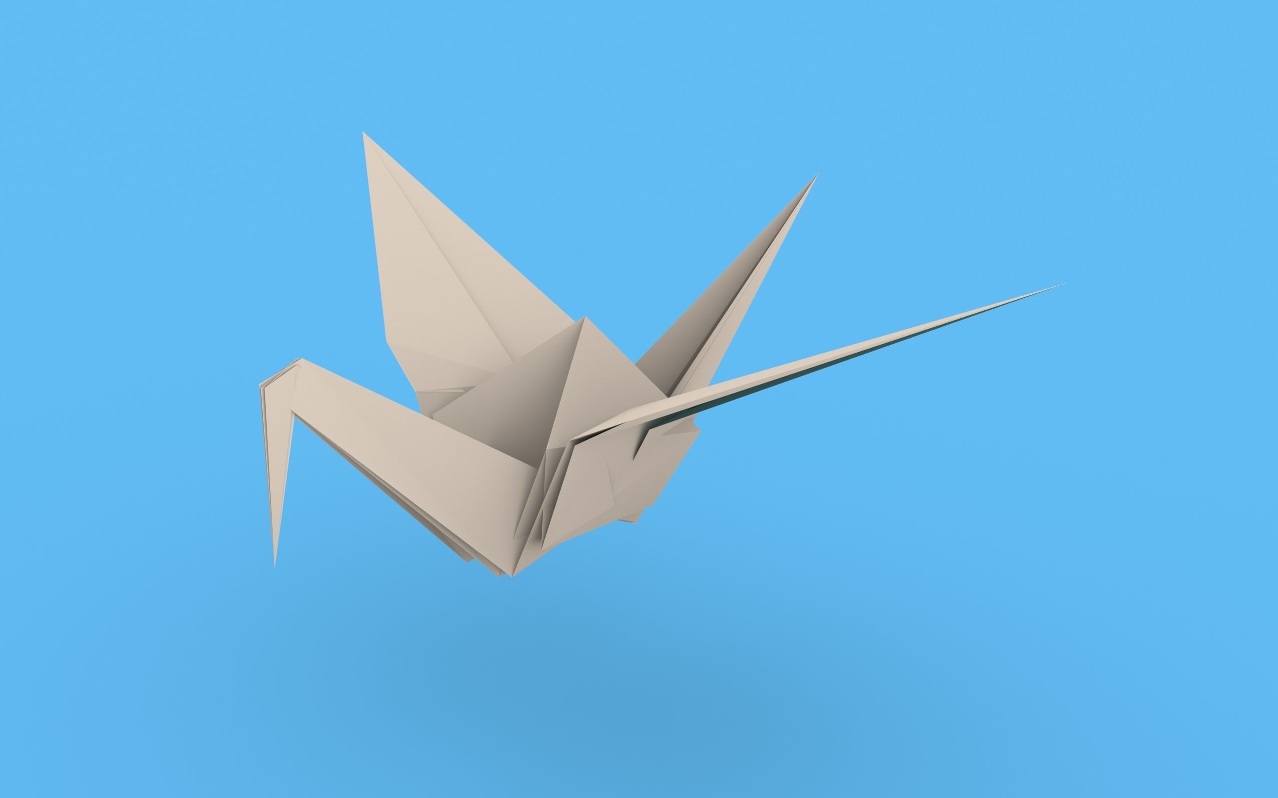 Origami Paper Crane Animated 3D model_24