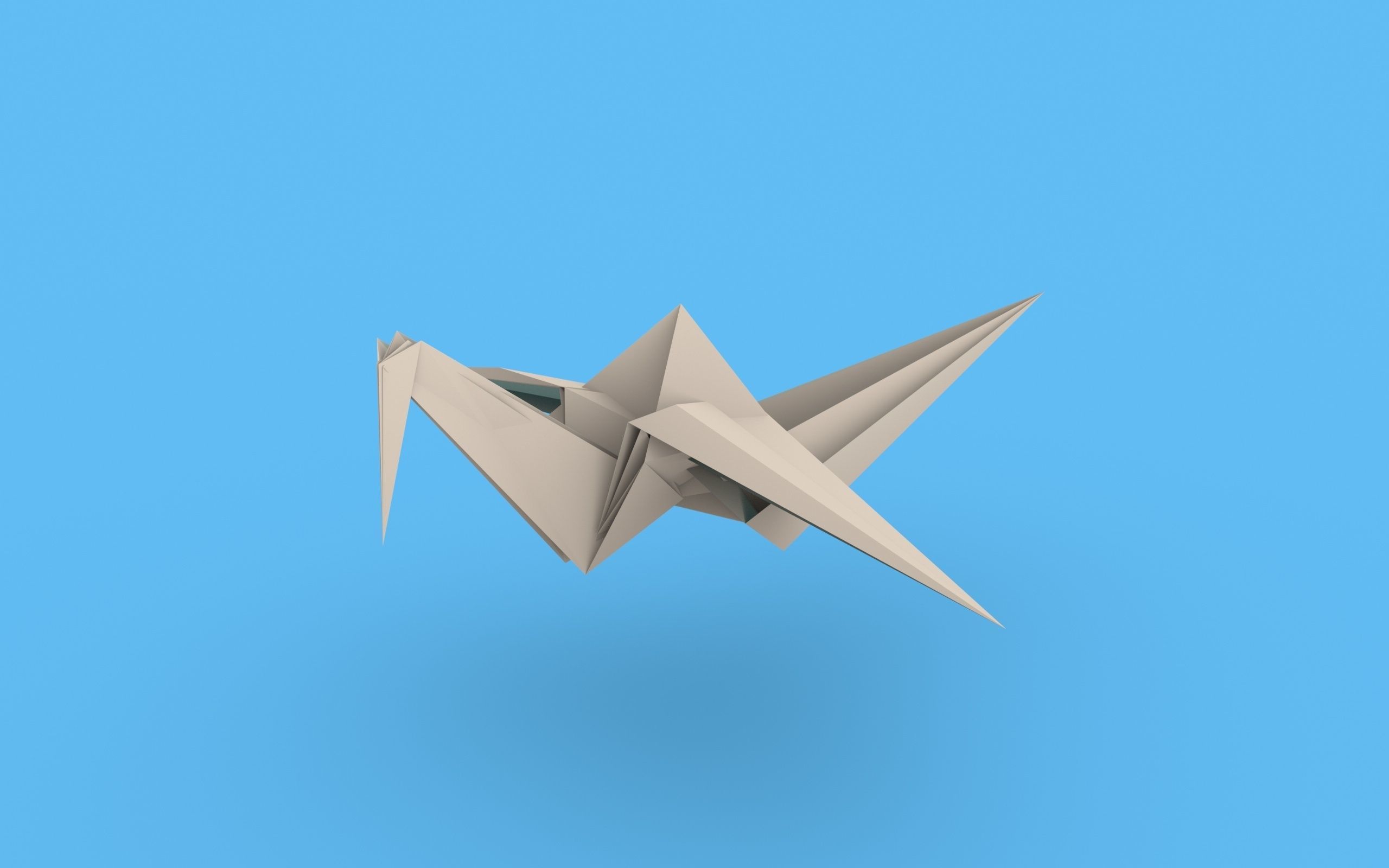 Origami Paper Crane Animated 3D model_20