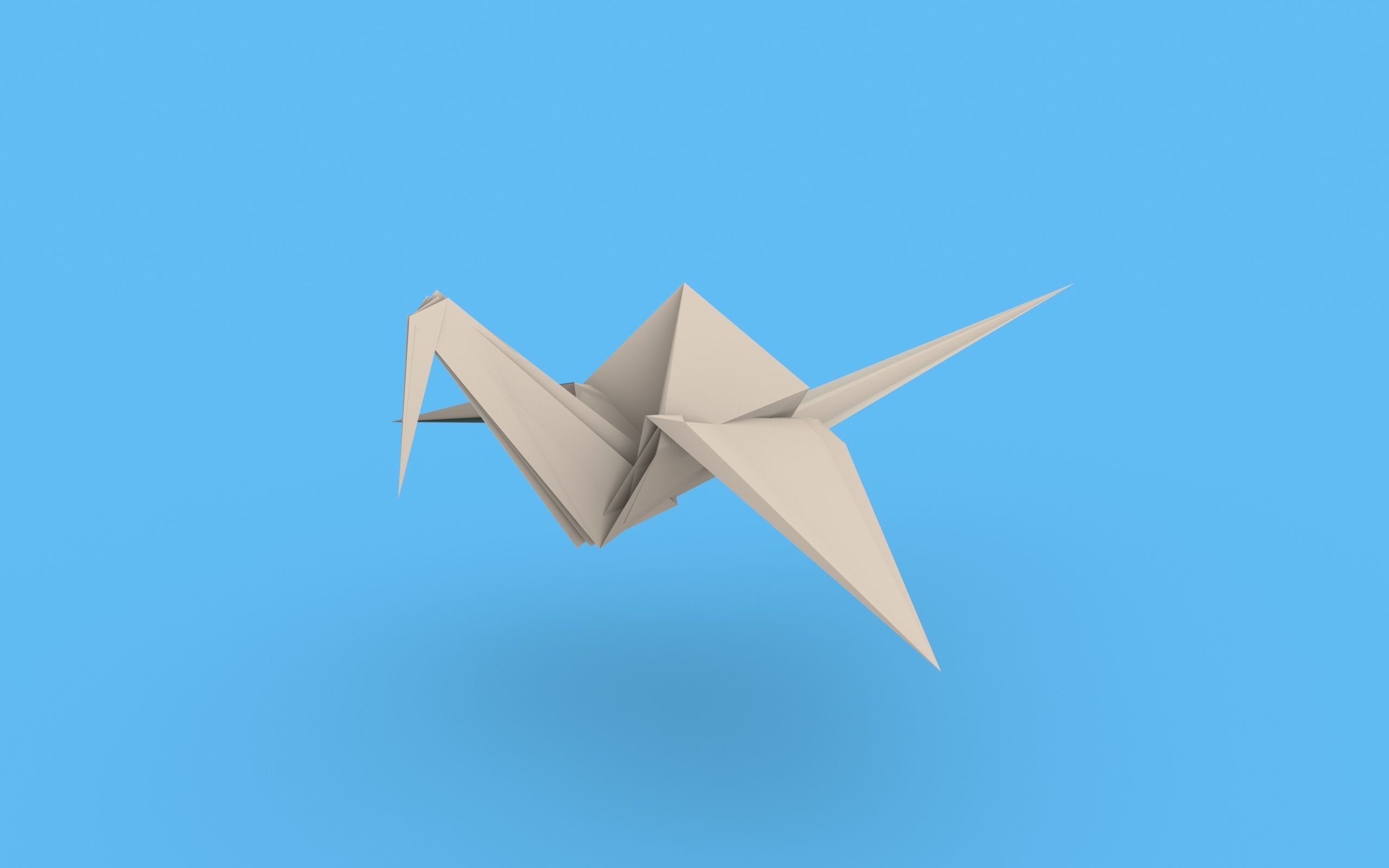 Origami Paper Crane Animated 3D model_19