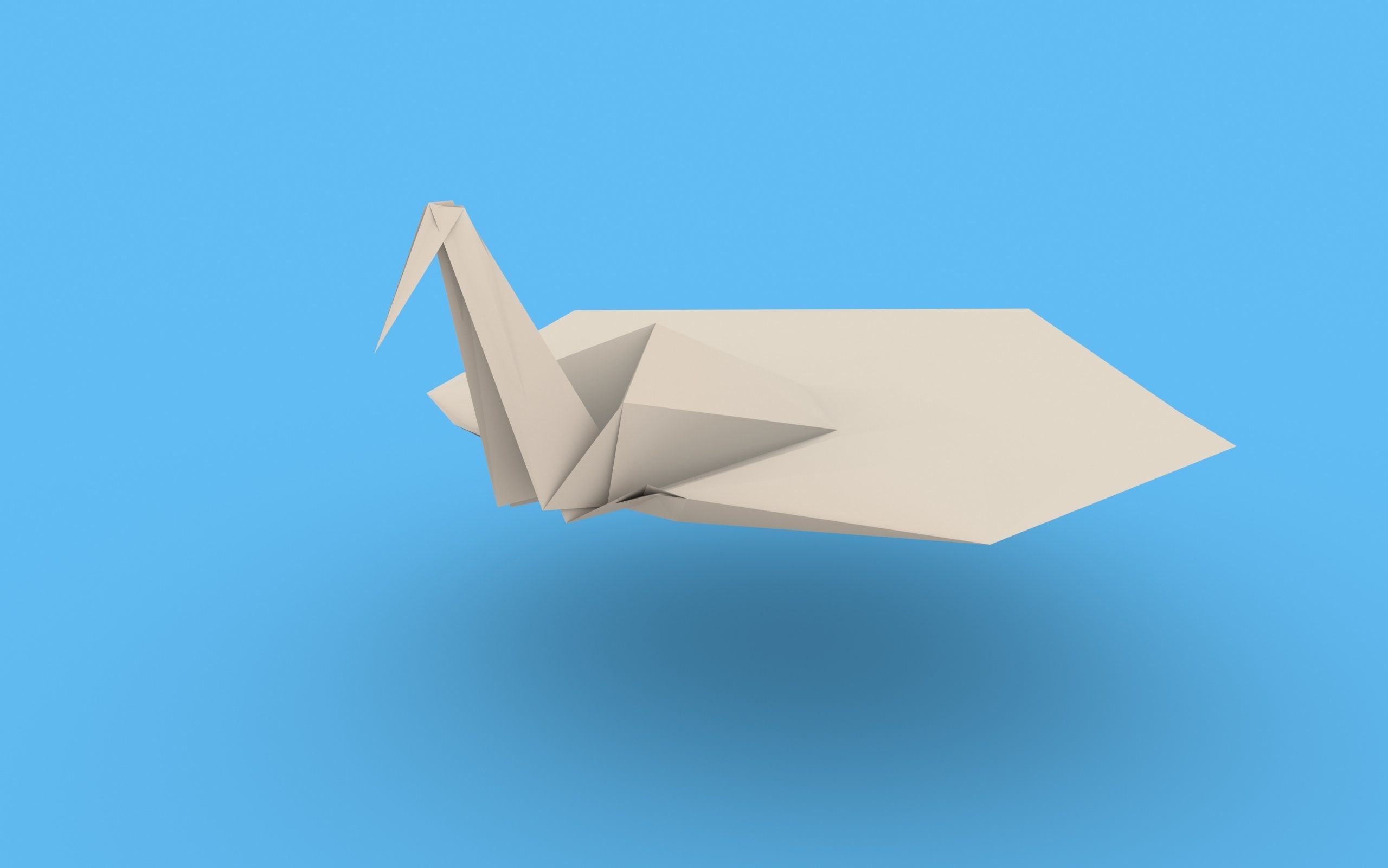 Origami Paper Crane Animated 3D model_16