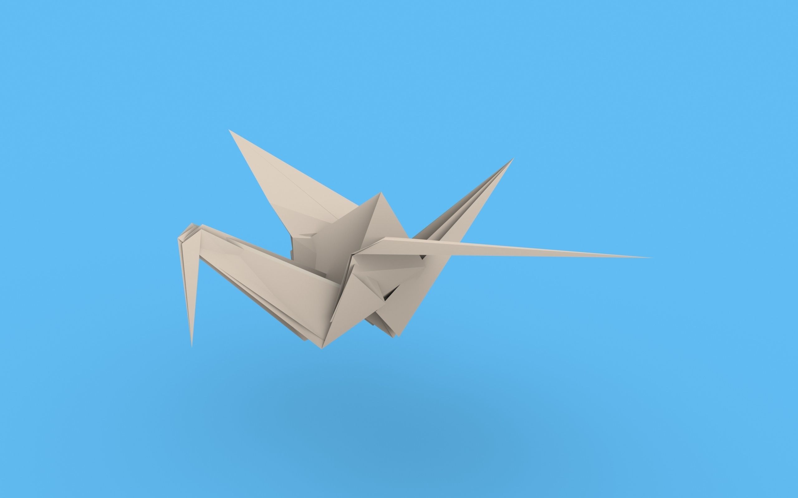Origami Paper Crane Animated 3D model_22