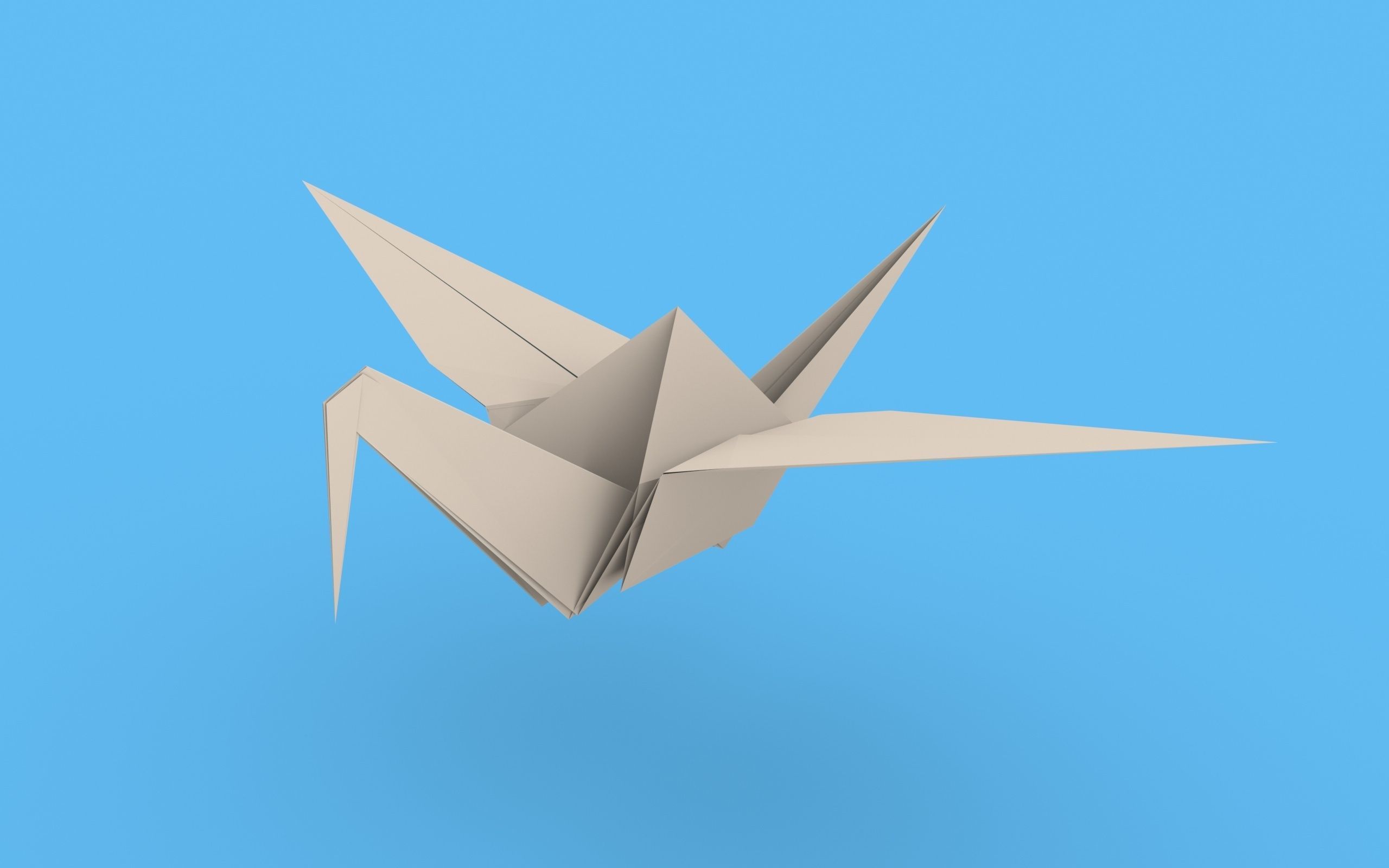 Origami Paper Crane Animated 3D model_34