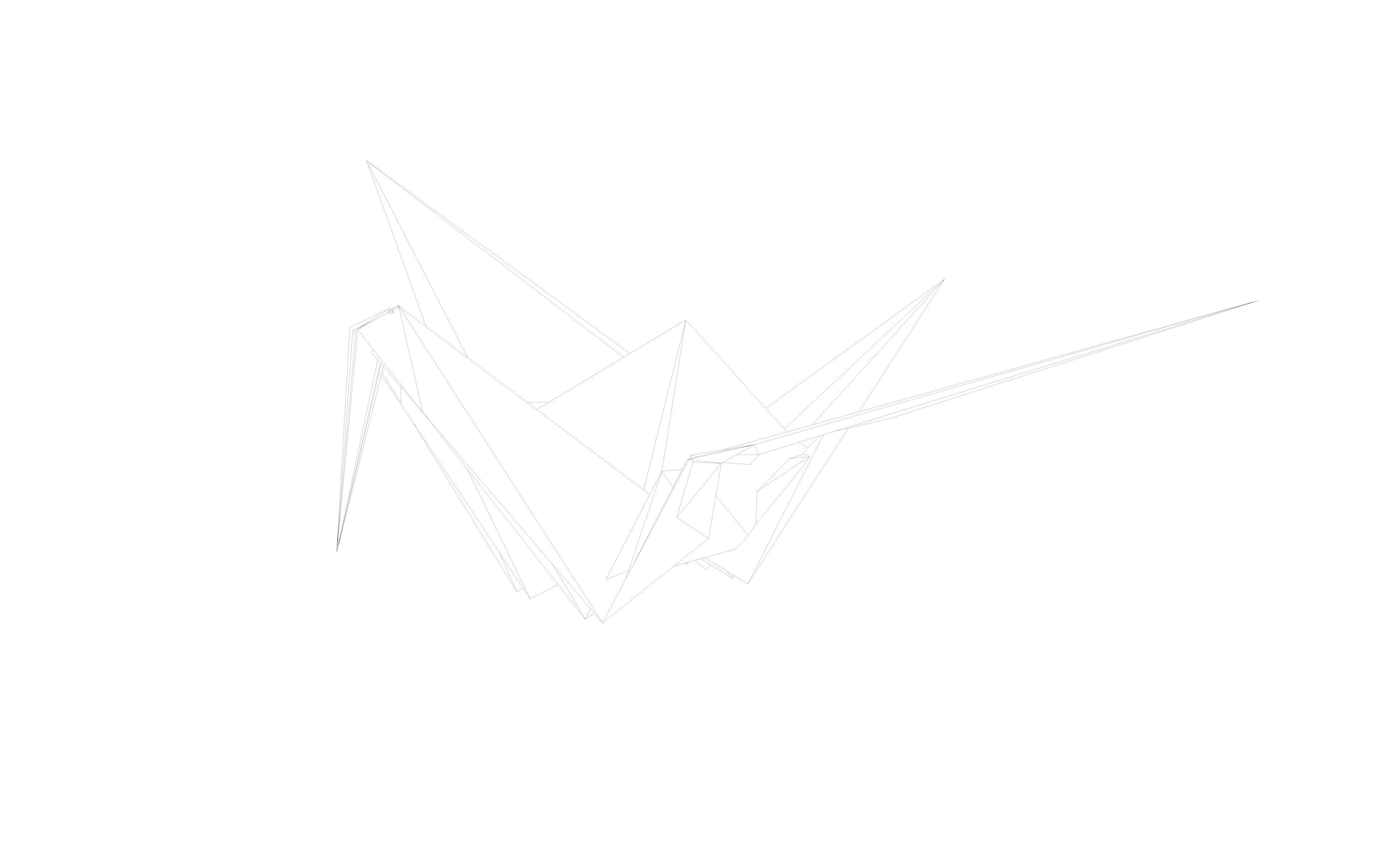 Origami Paper Crane Animated 3D model_3