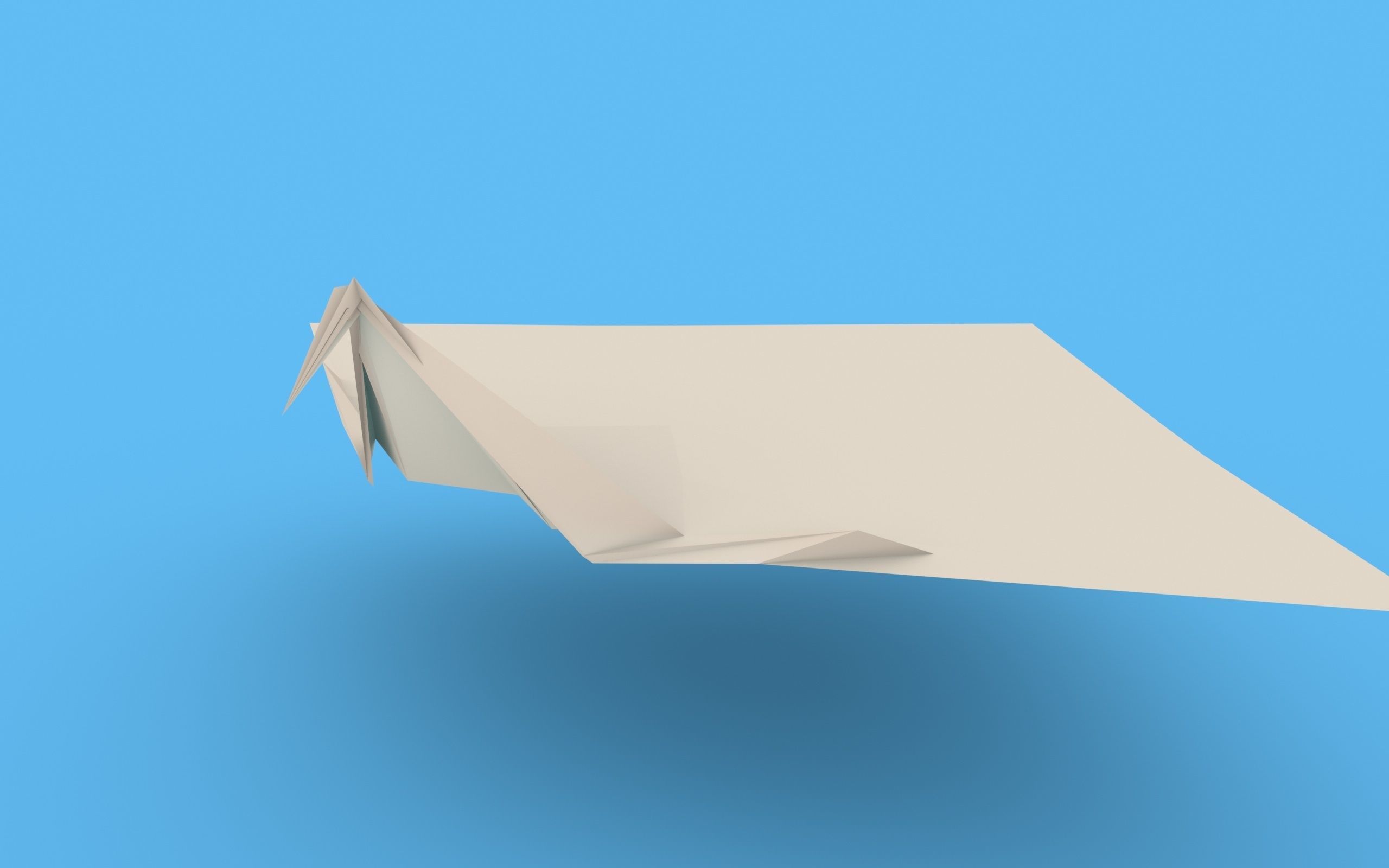 Origami Paper Crane Animated 3D model_13
