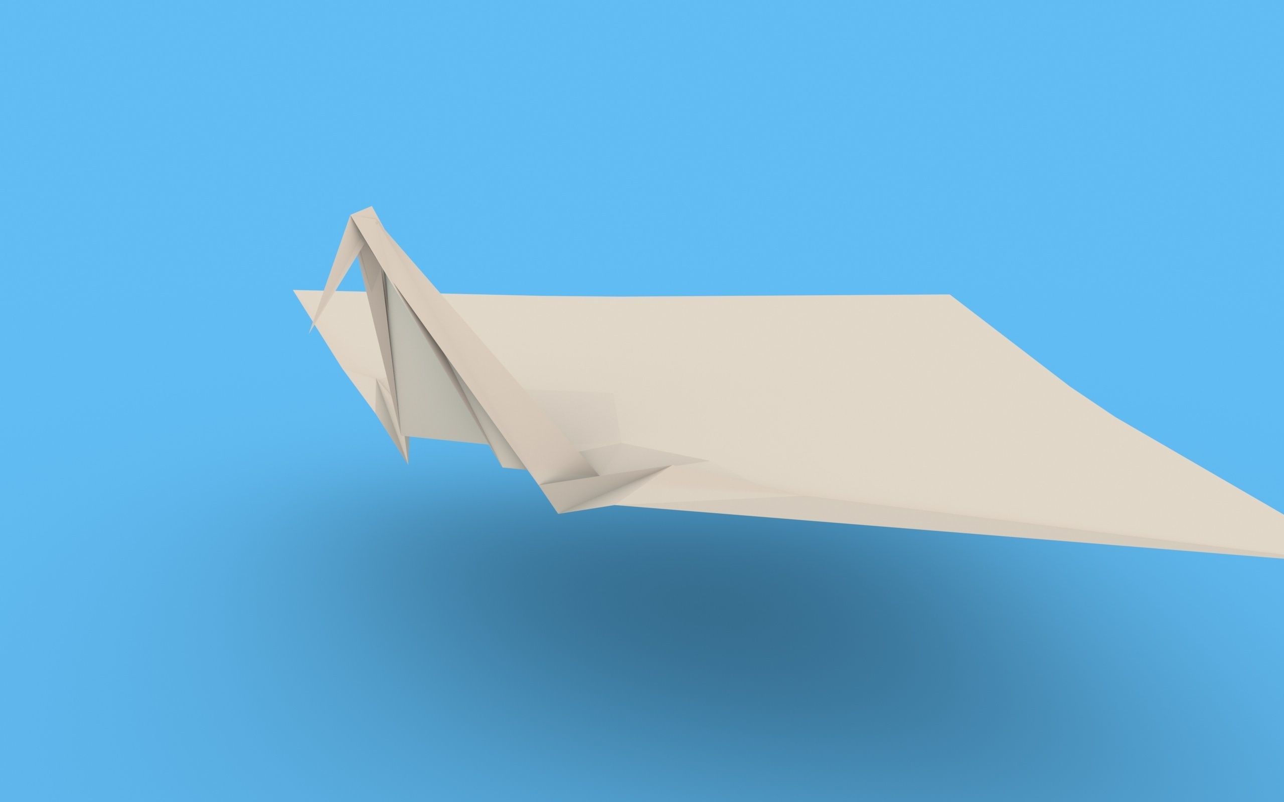 Origami Paper Crane Animated 3D model_14