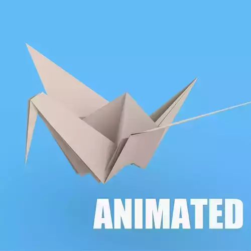 Origami Paper Crane Animated 3D model