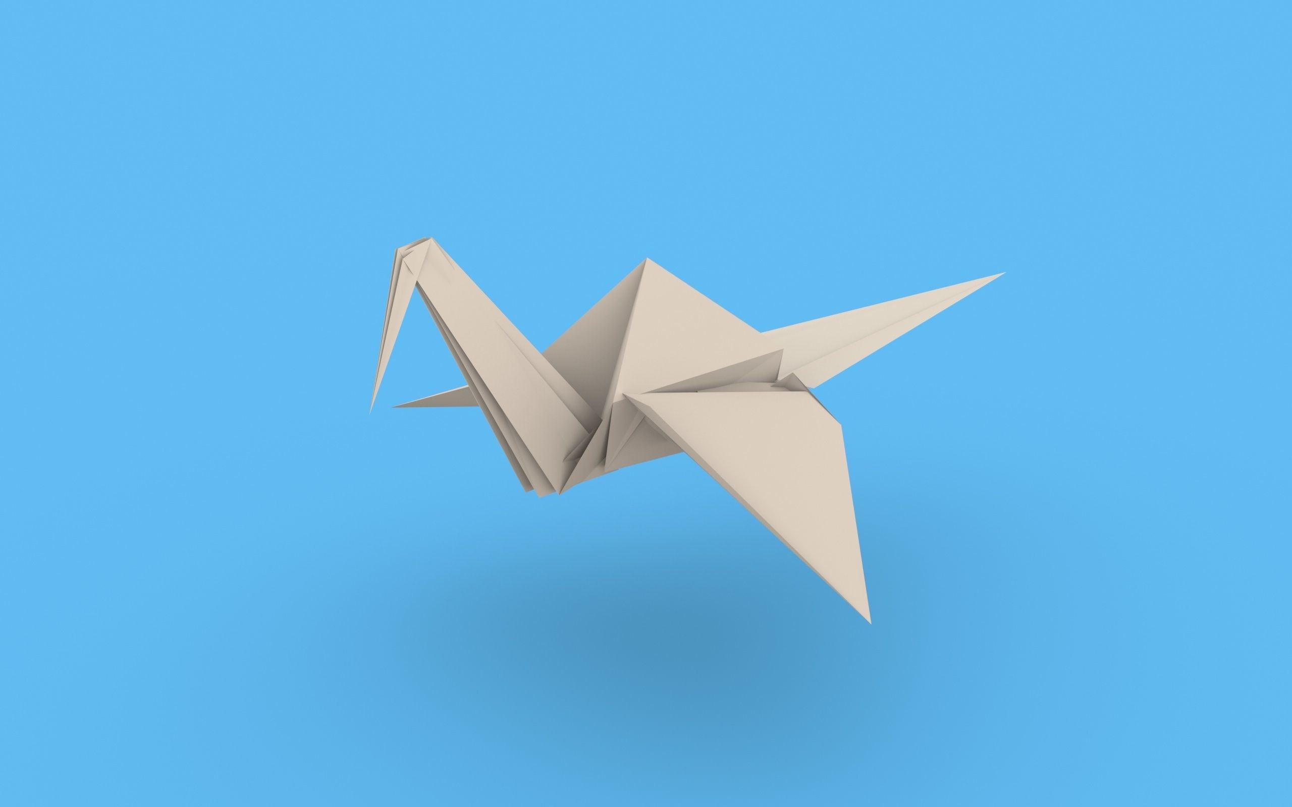 Origami Paper Crane Animated 3D model_18