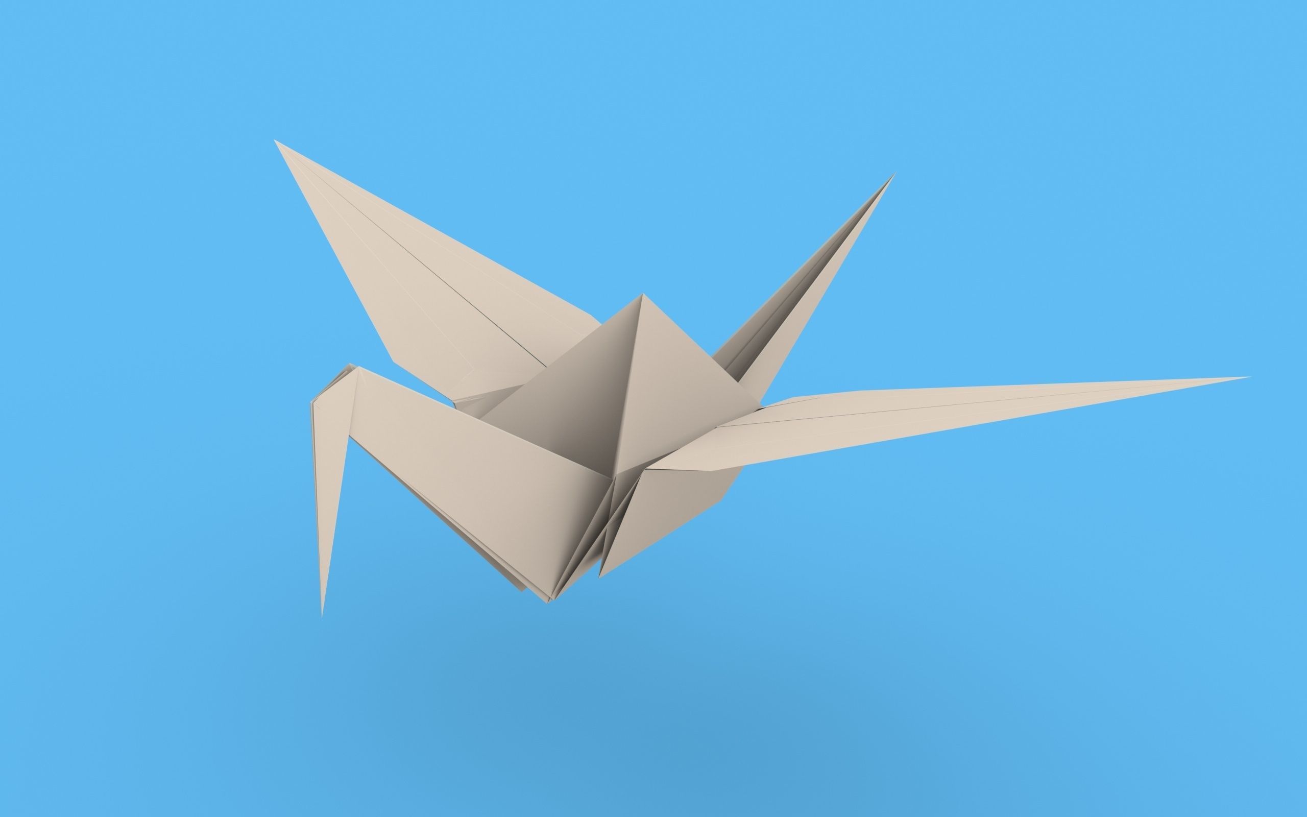 Origami Paper Crane Animated 3D model_40