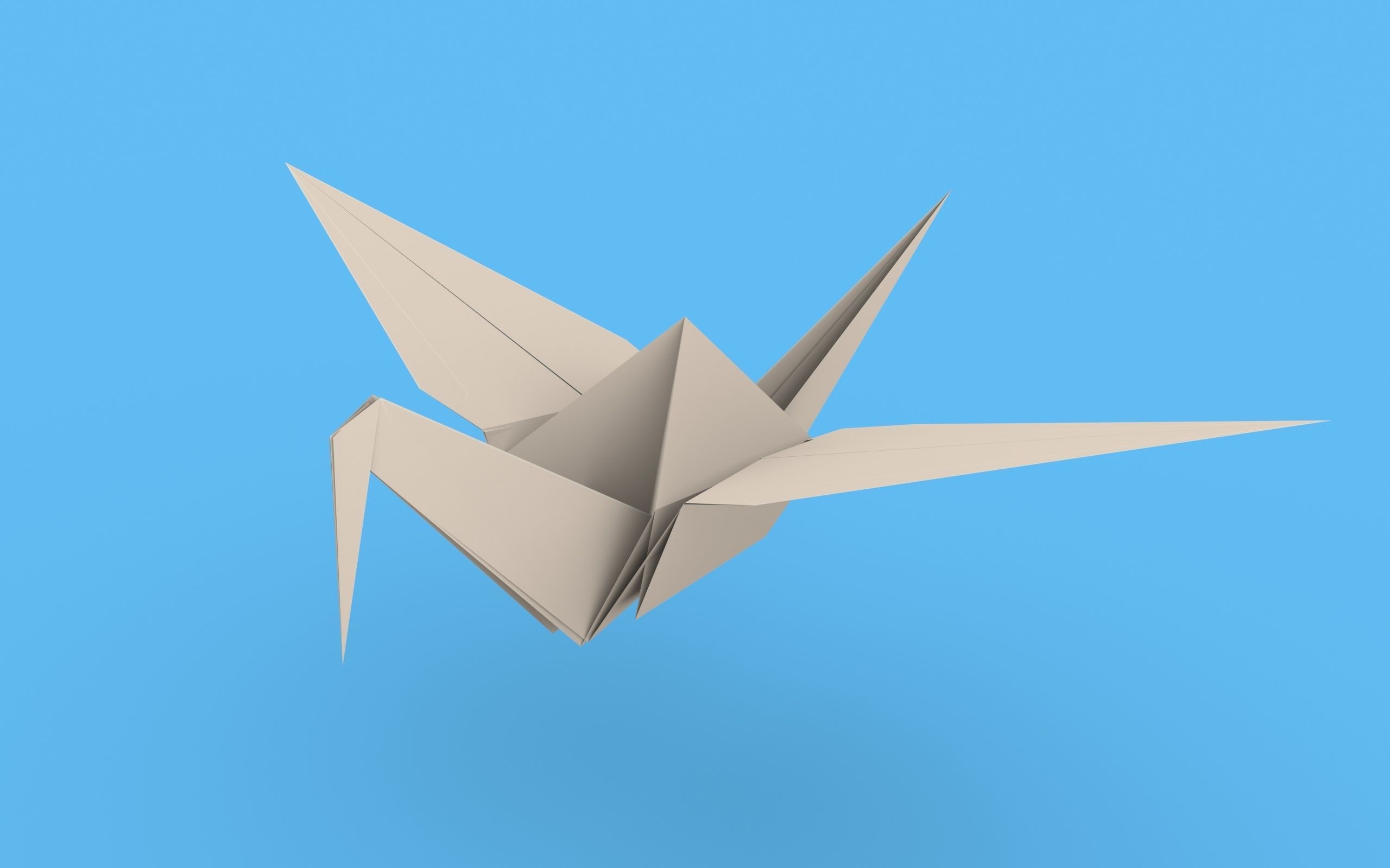 Origami Paper Crane Animated 3D model_43