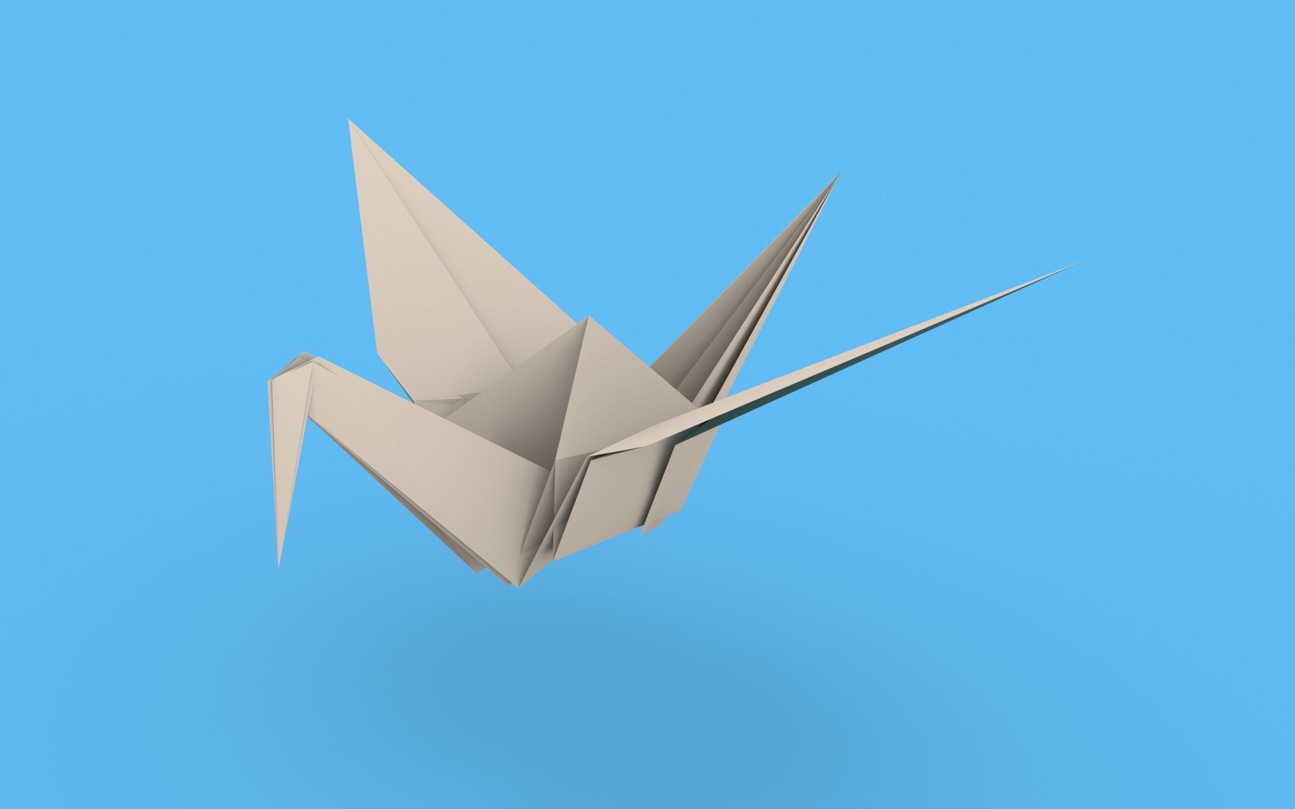 Origami Paper Crane Animated 3D model_25
