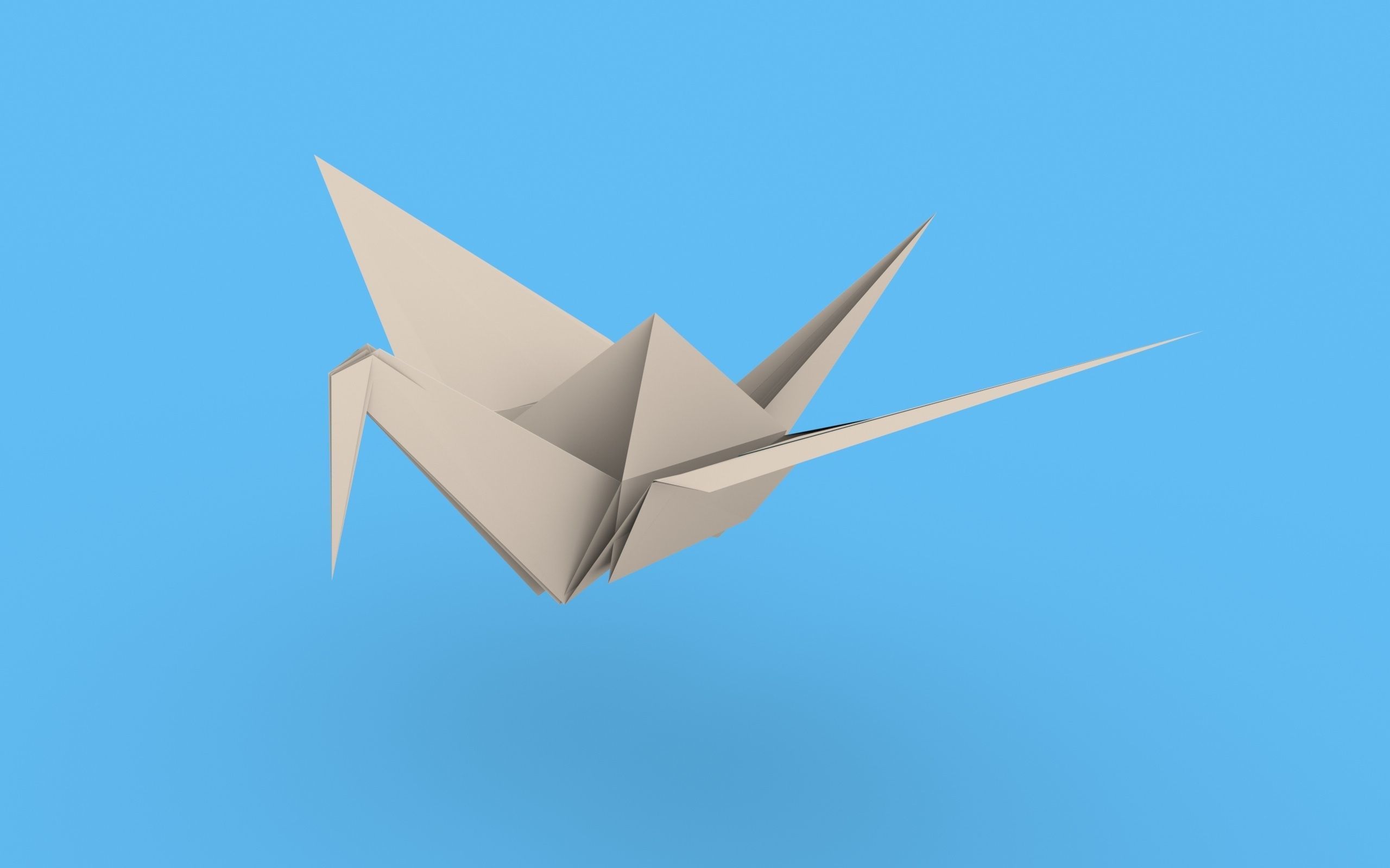 Origami Paper Crane Animated 3D model_28