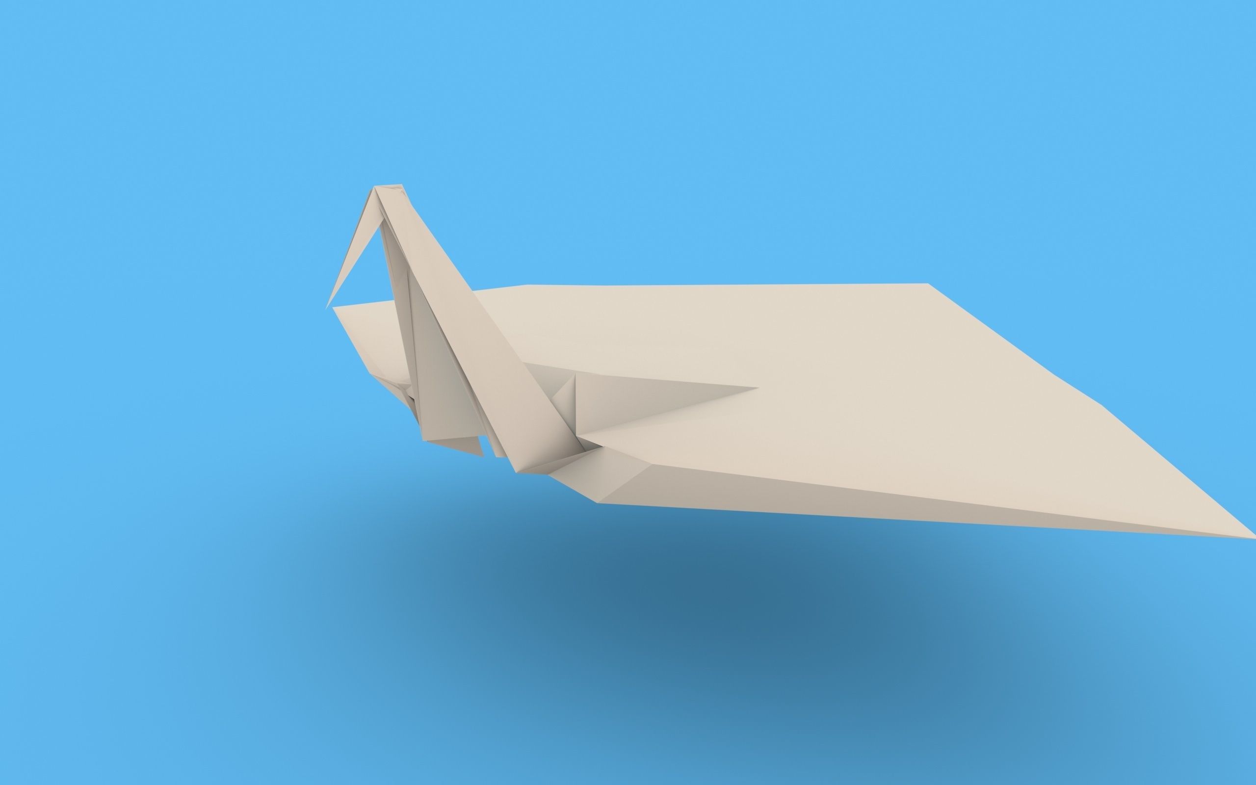 Origami Paper Crane Animated 3D model_15