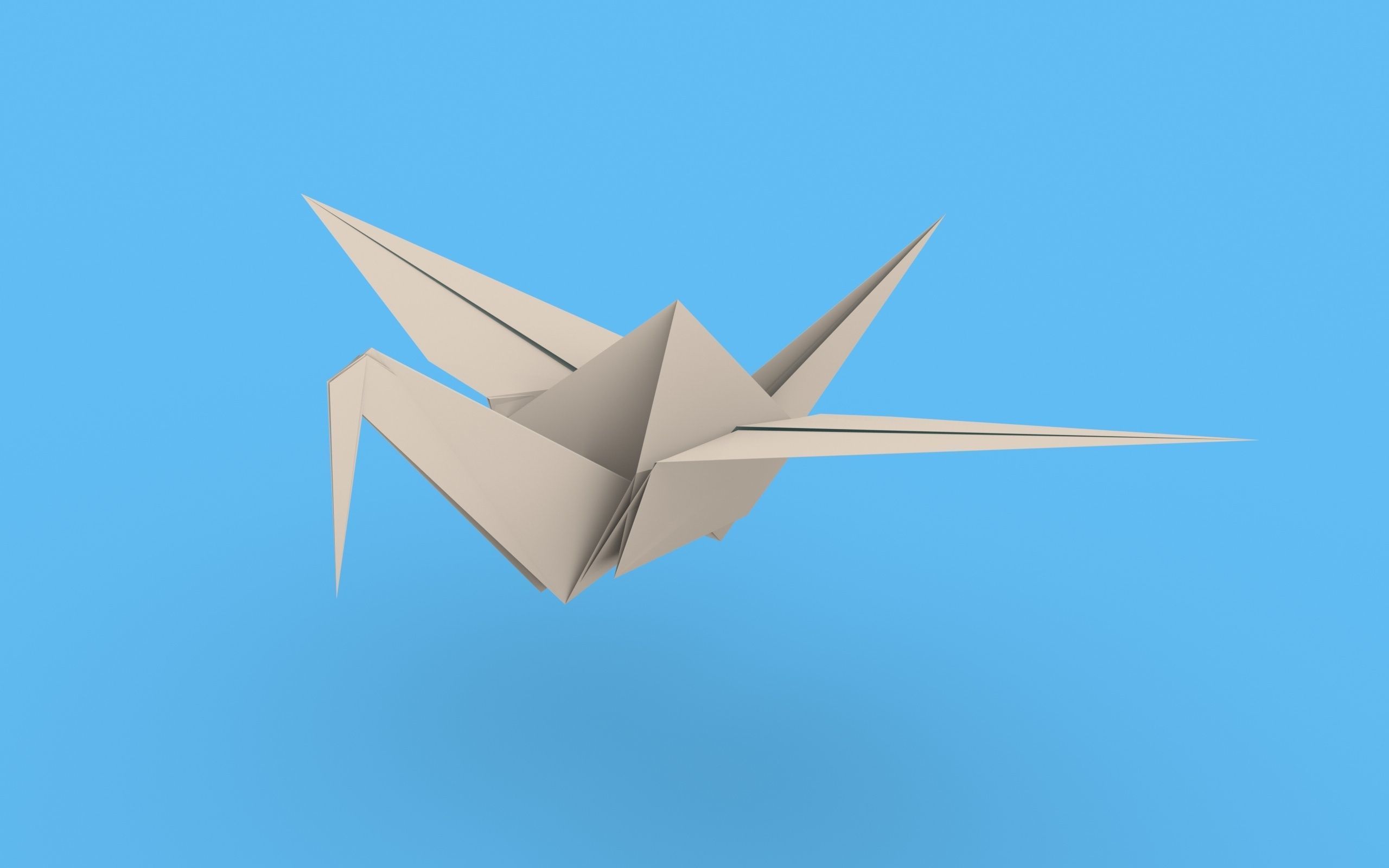 Origami Paper Crane Animated 3D model_32