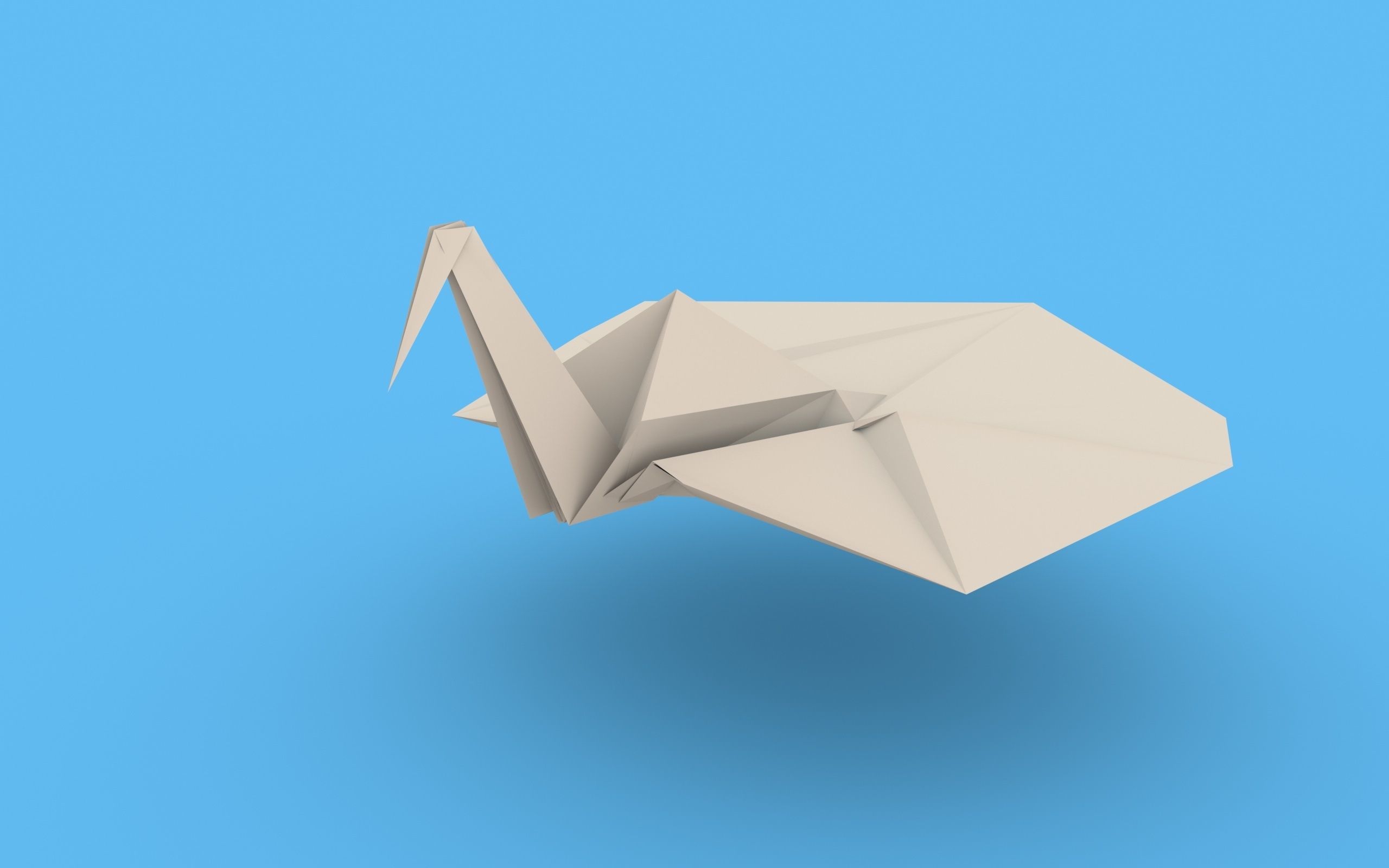 Origami Paper Crane Animated 3D model_17