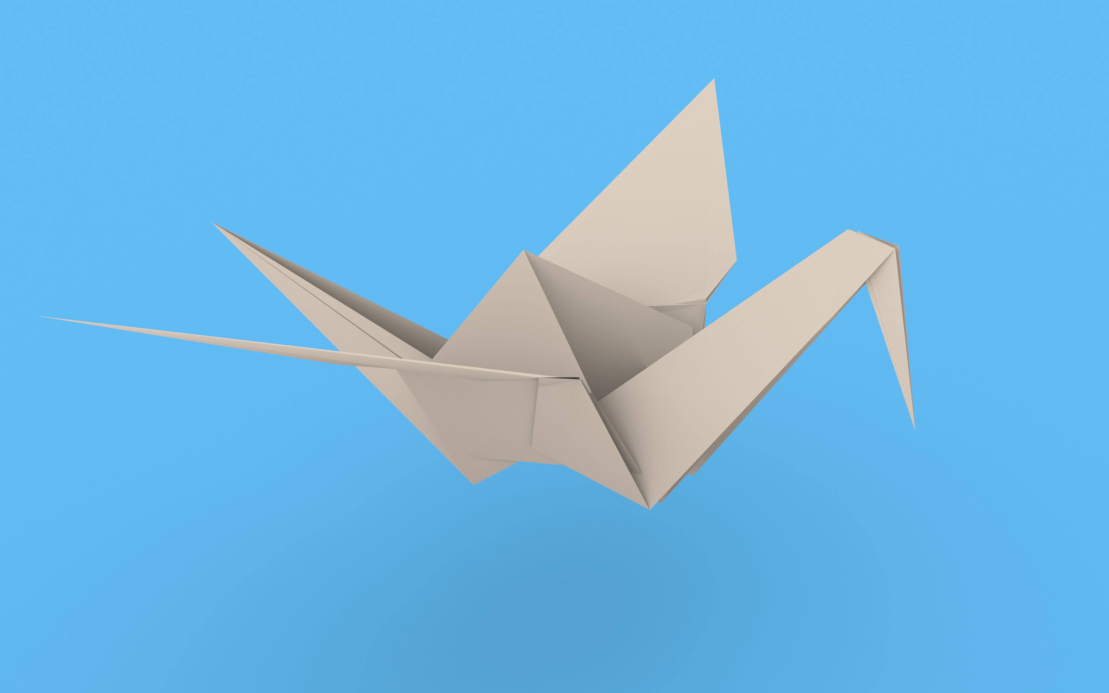 Origami Paper Crane Animated 3D model_2