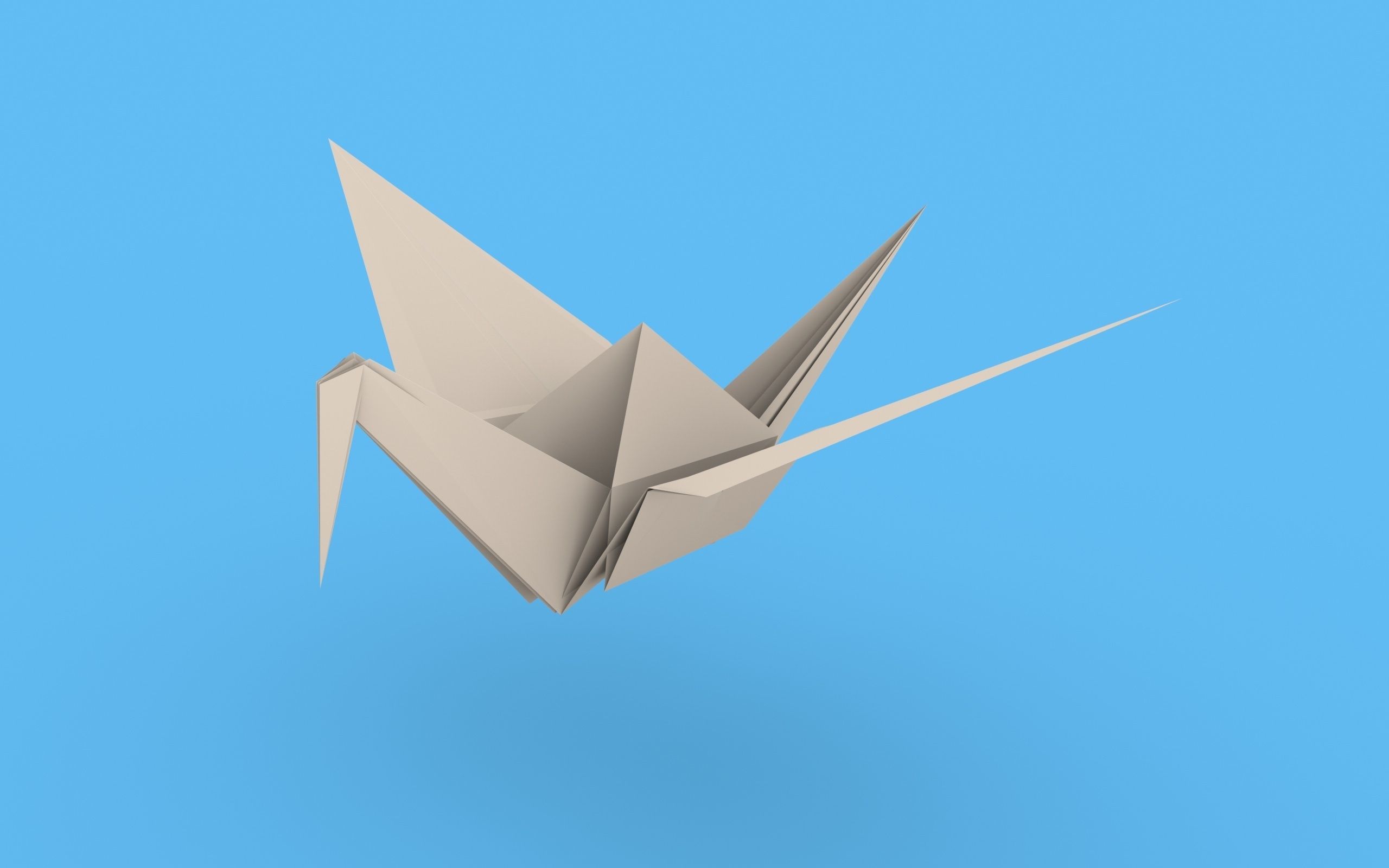 Origami Paper Crane Animated 3D model_27