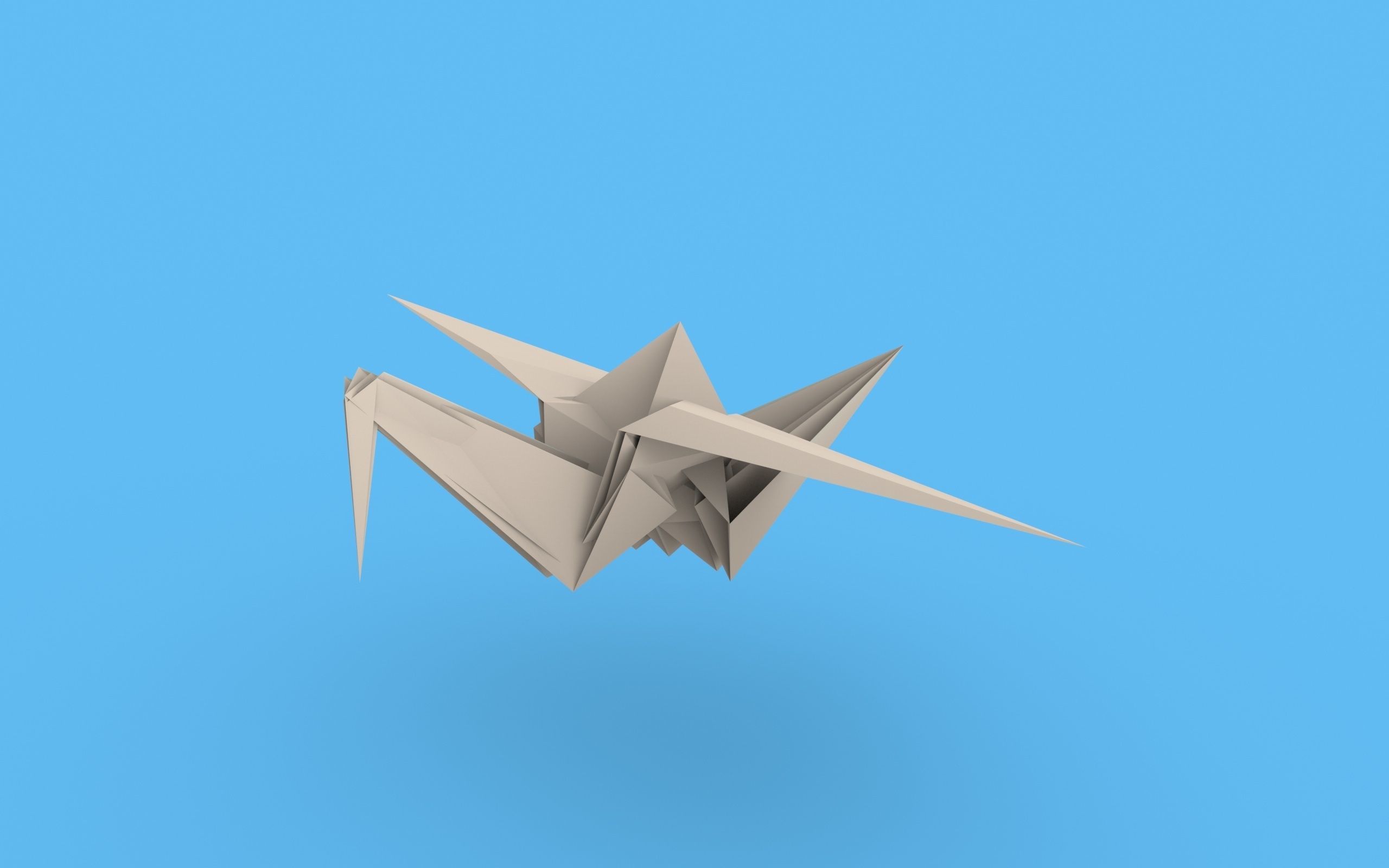 Origami Paper Crane Animated 3D model_21