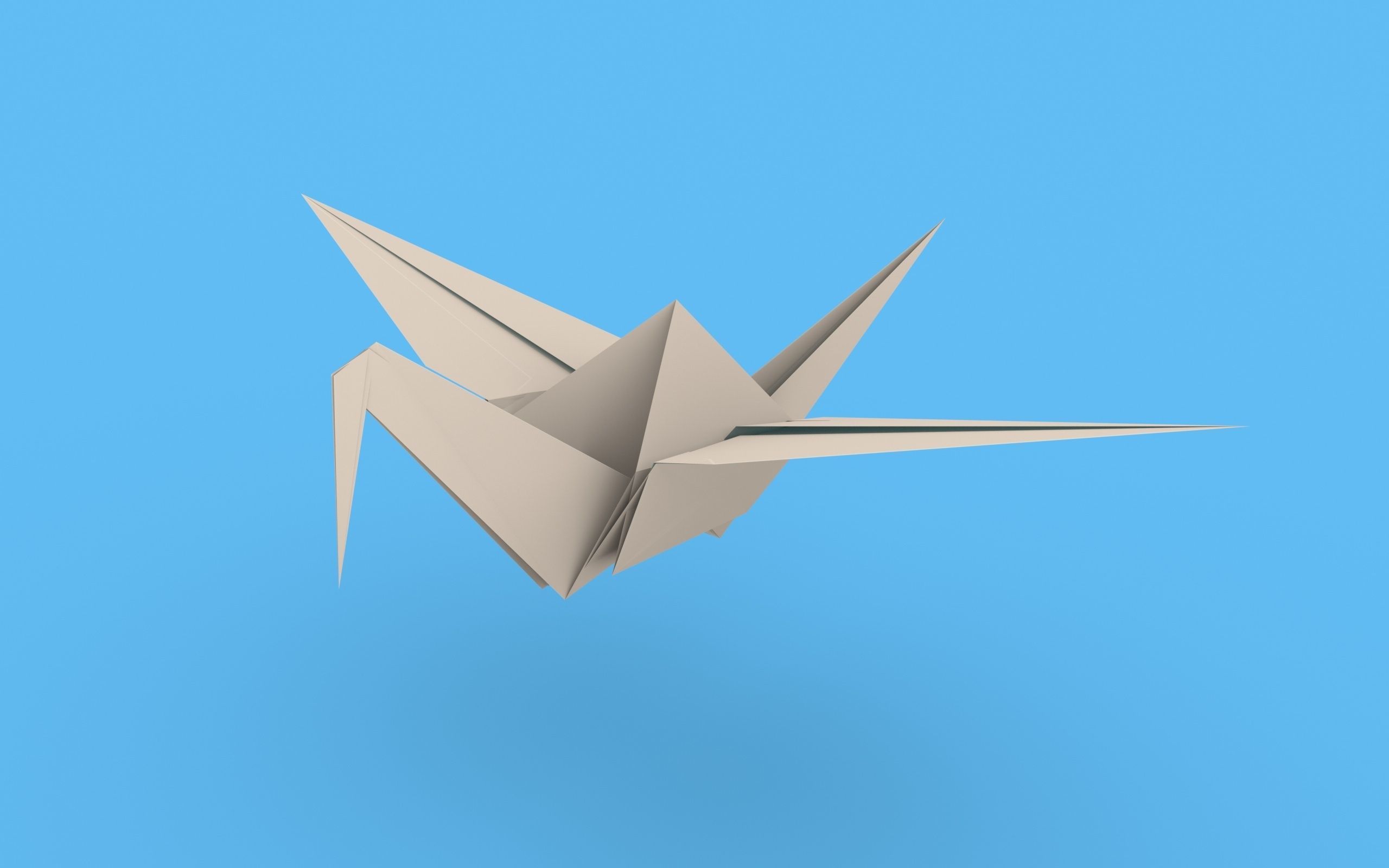 Origami Paper Crane Animated 3D model_31