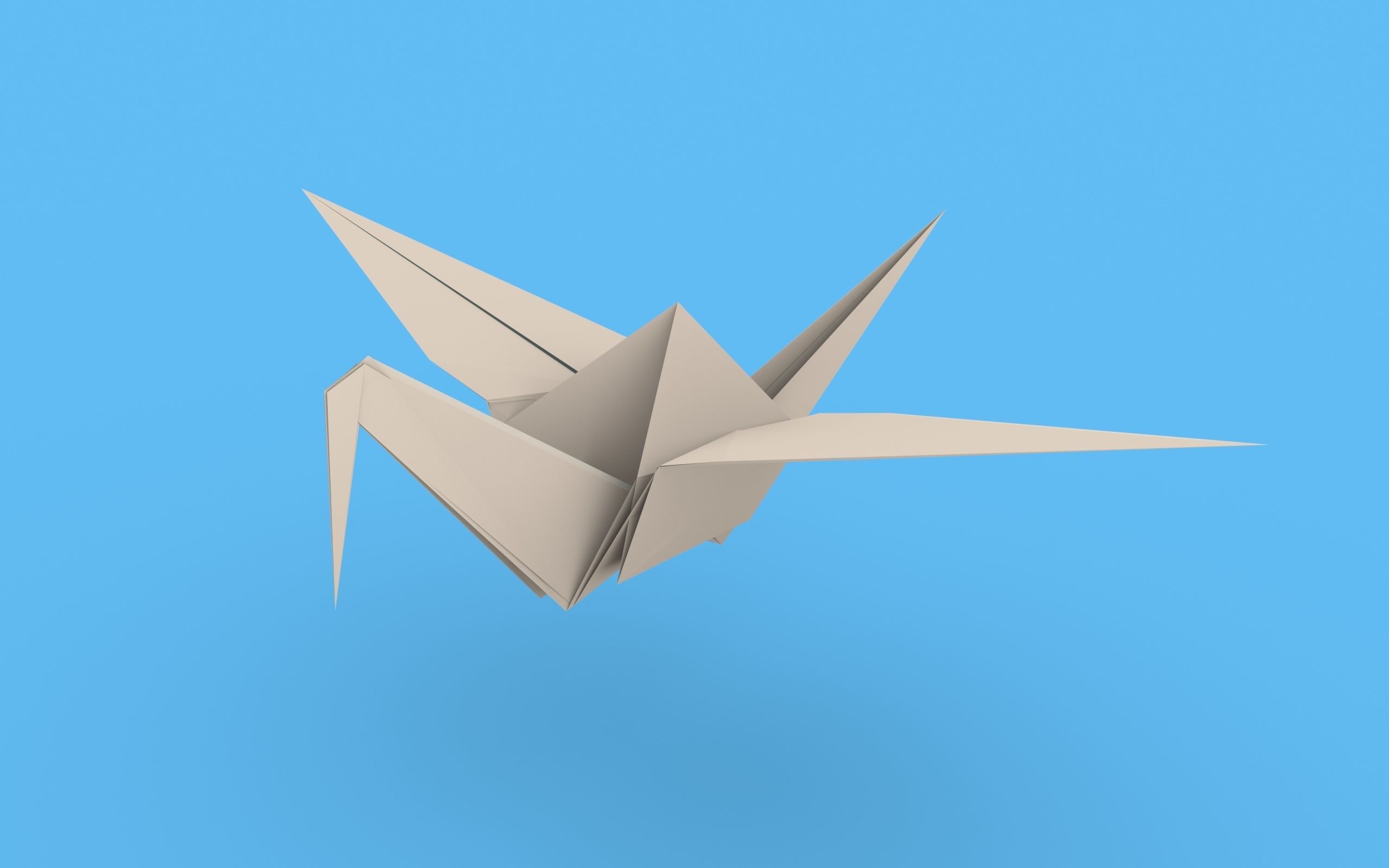 Origami Paper Crane Animated 3D model_33